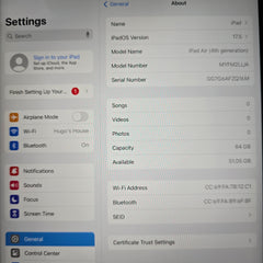Apple iPad Air 4th Gen 10.9", 64GB, WiFi, Silver
