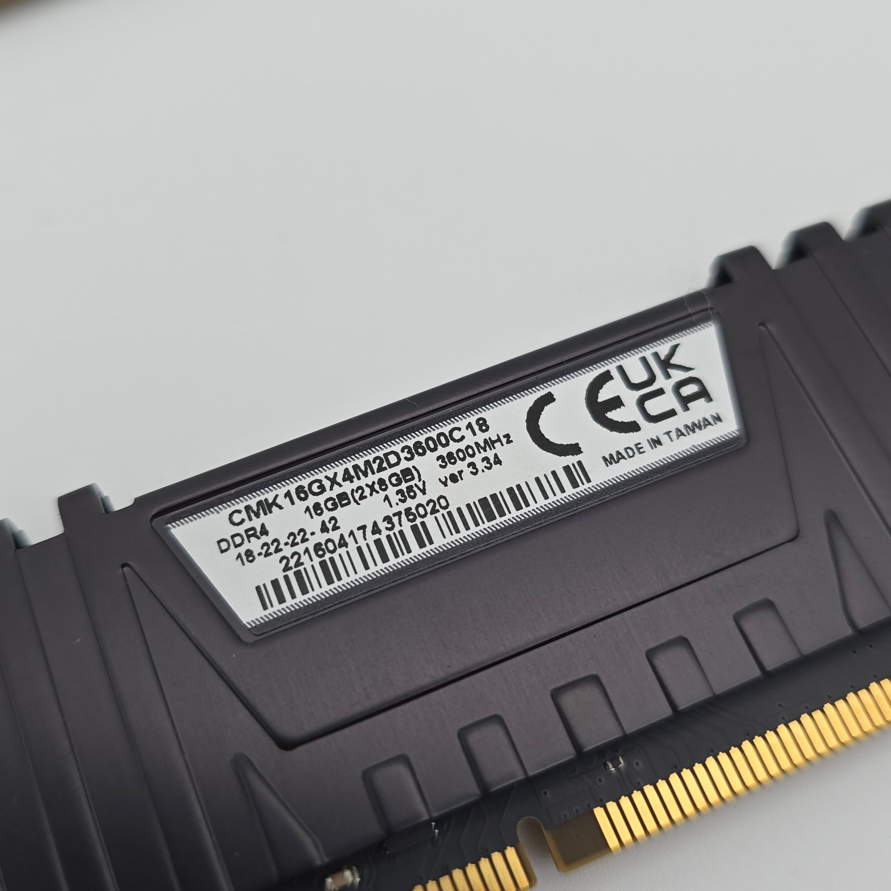 Corsair Vengeance 16GB DDR4 RAM, 2x8GB Memory, 3200MHz CL18-22-22-42, Black