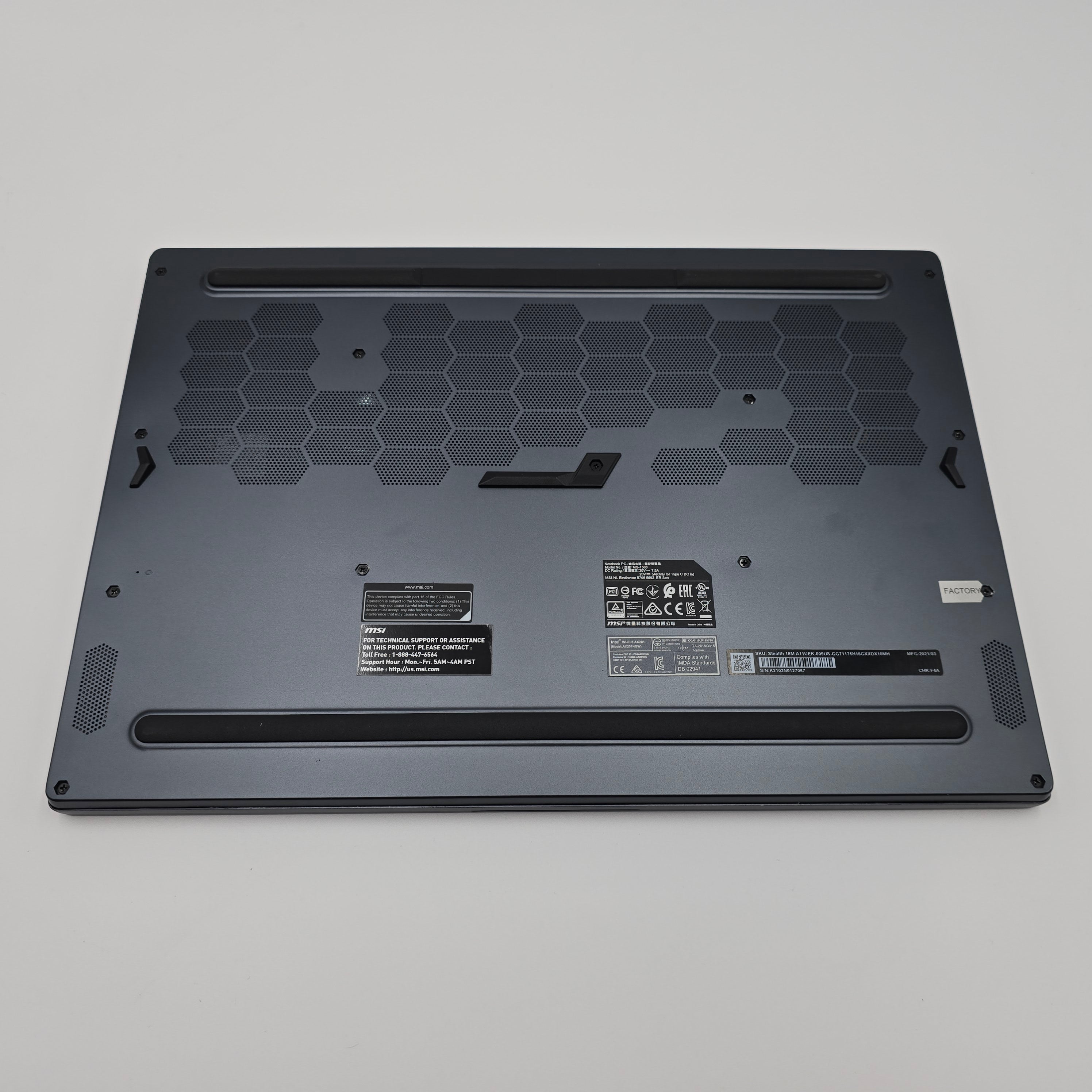 MSI Stealth 15M *FOR PARTS/AS-IS*, RTX 3060, Intel i7-11375H, 16GB, Gaming Laptop