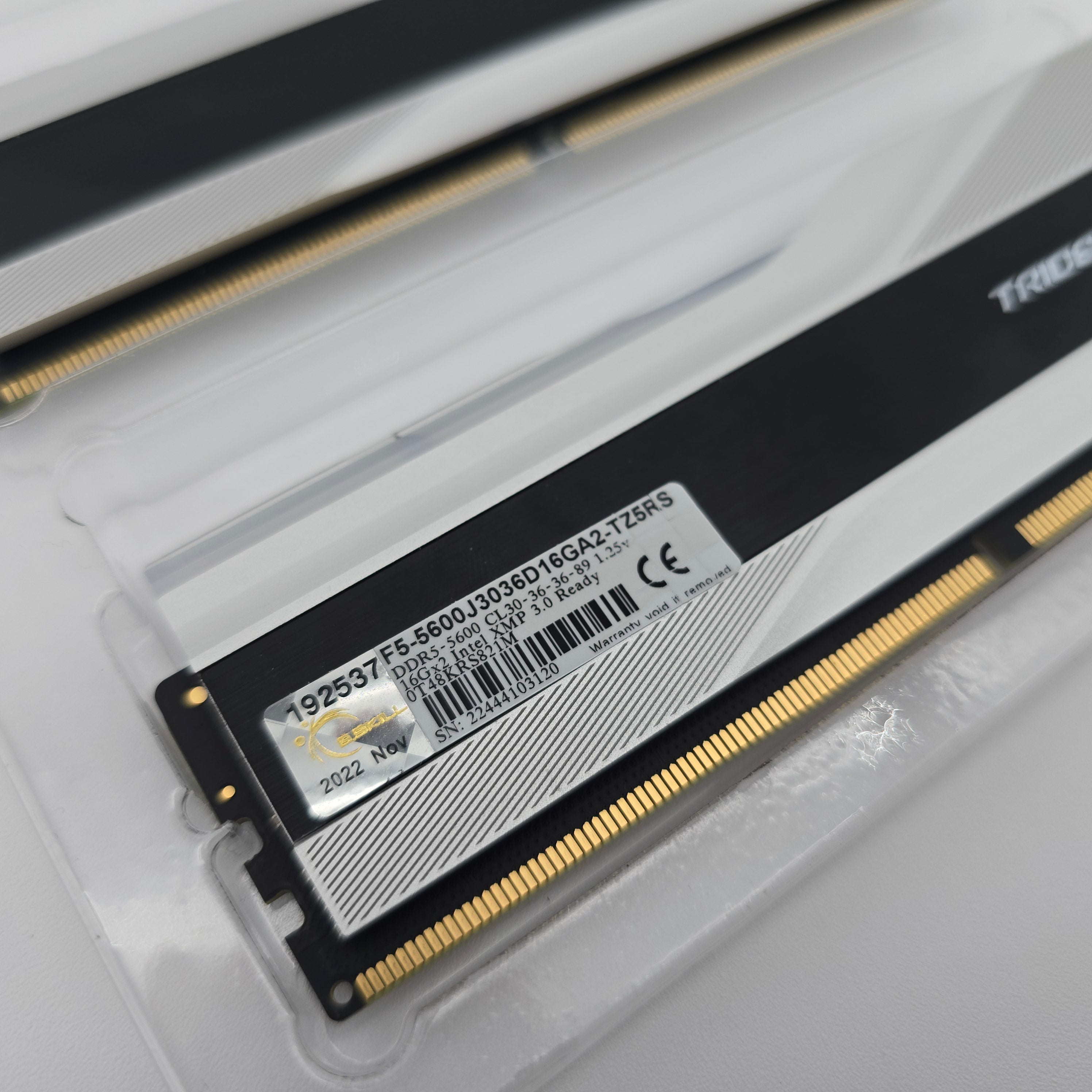32GB 5600MHz G.Skill TridentZ RGB DDR5 RAM, 2x16GB Sticks, CL30-36-36-89