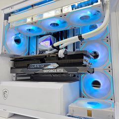 RTX 4080 Super, Ryzen 7800X3D, 32GB DDR5, 2TB, Custom Liquid Cooled White Gaming PC