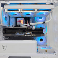 RTX 4080 Super, Ryzen 7800X3D, 32GB DDR5, 2TB, Custom Liquid Cooled White Gaming PC