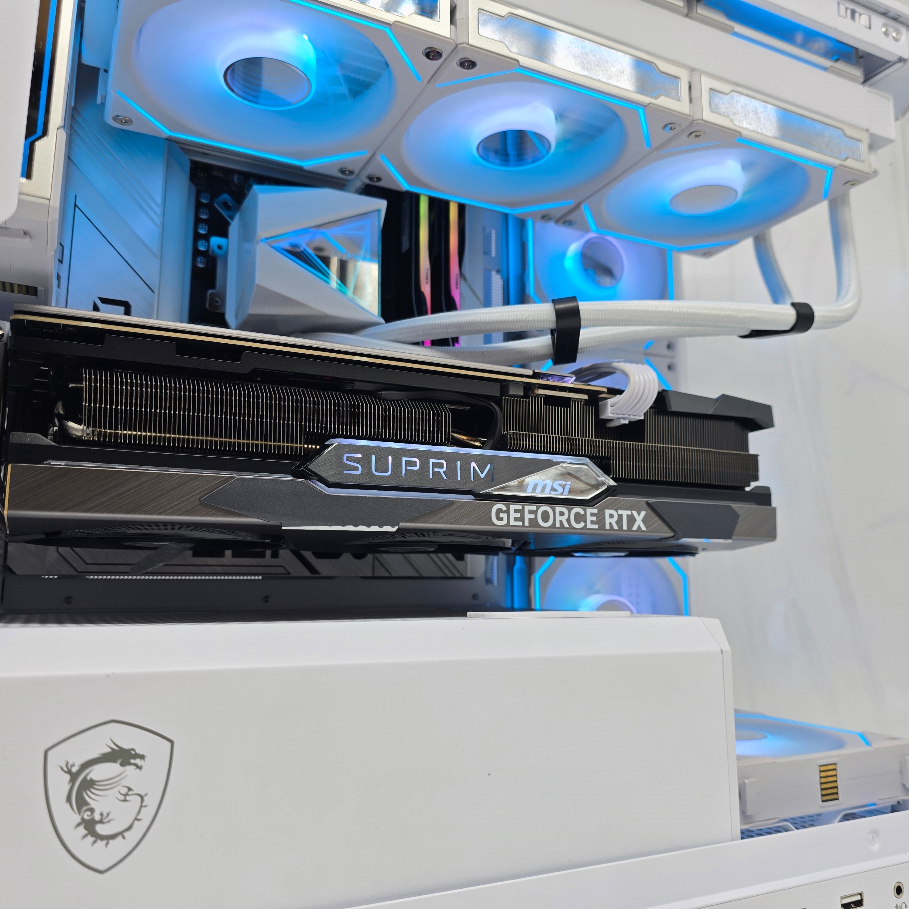 RTX 4080 Super, Ryzen 7800X3D, 32GB DDR5, 2TB, Custom Liquid Cooled White Gaming PC