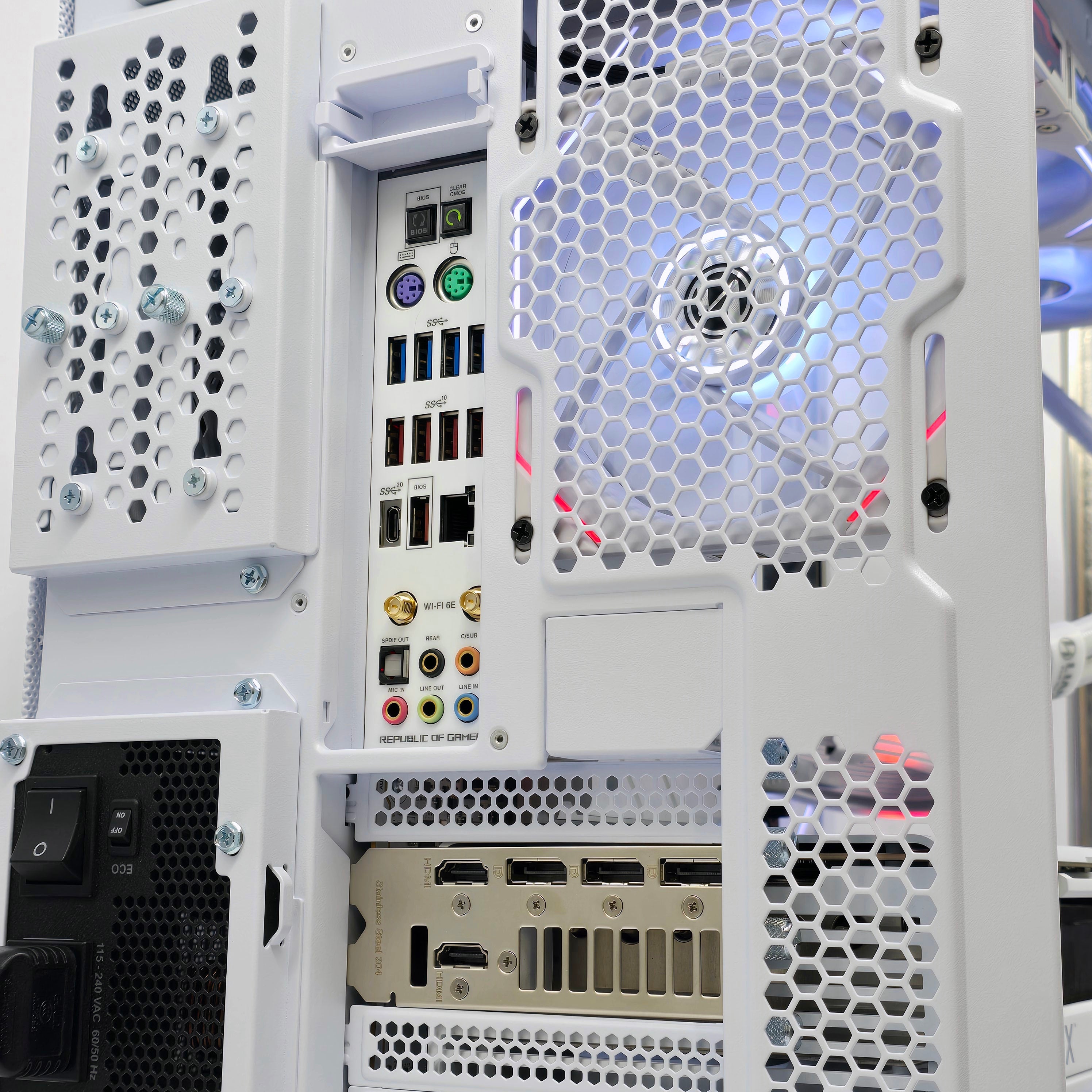 RTX 4090 STRIX, Intel i9-14900K, 48GB 8200MHz DDR5, MAXIMUS APEX Z790 Custom White Gaming PC
