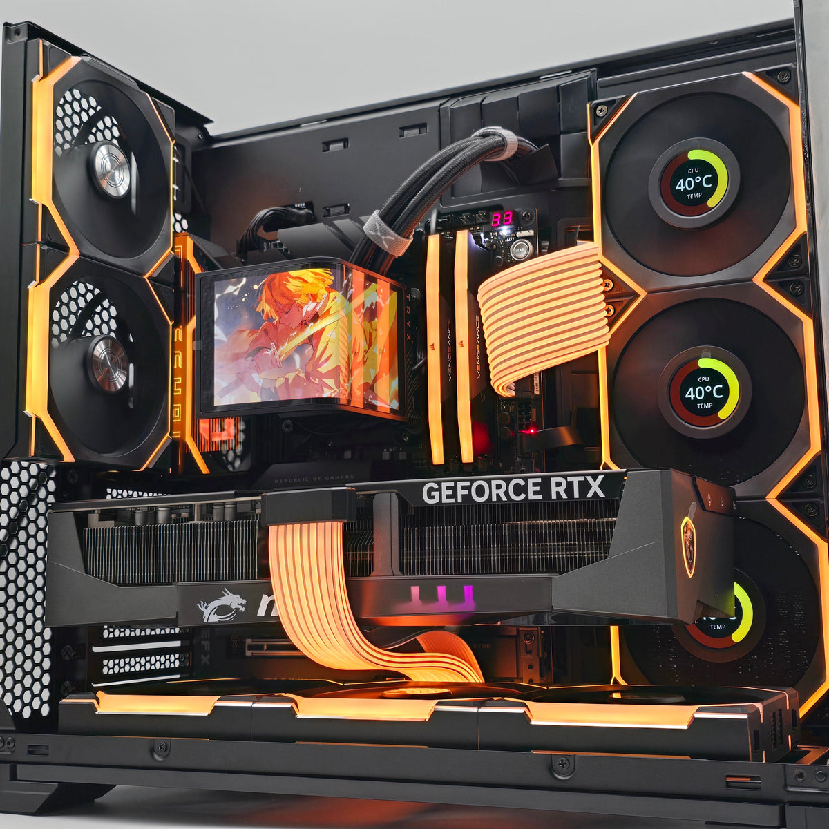 RTX 5090, Ryzen 9800X3D, 96GB DDR5, 4TB NVMe SSD, X870E, OLED Panoramic AIO, Custom Liquid Cooled Gaming PC
