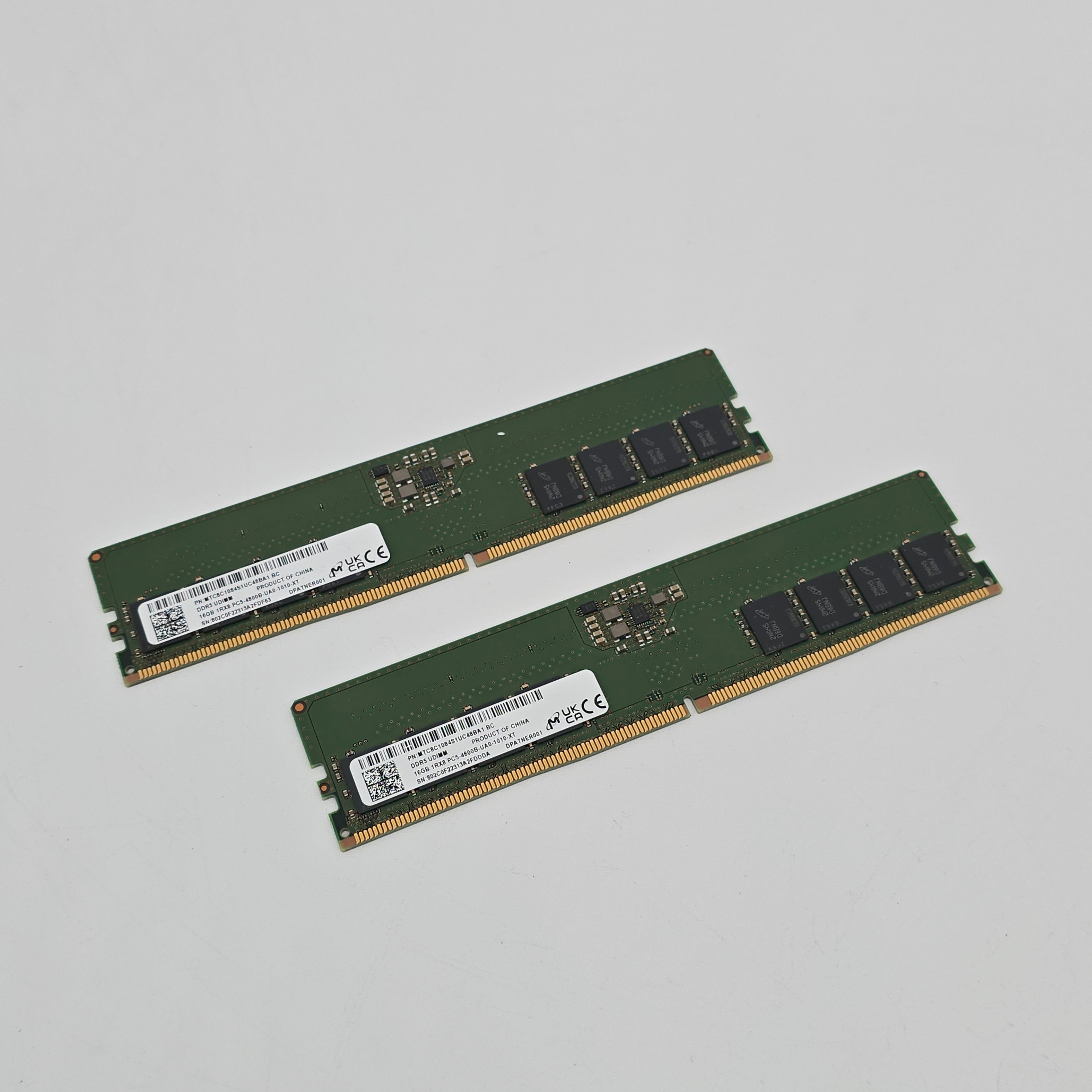 32GB DDR5 RAM 2x16GB, 4800MHz, Micron Memory from Alienware Aurora PC