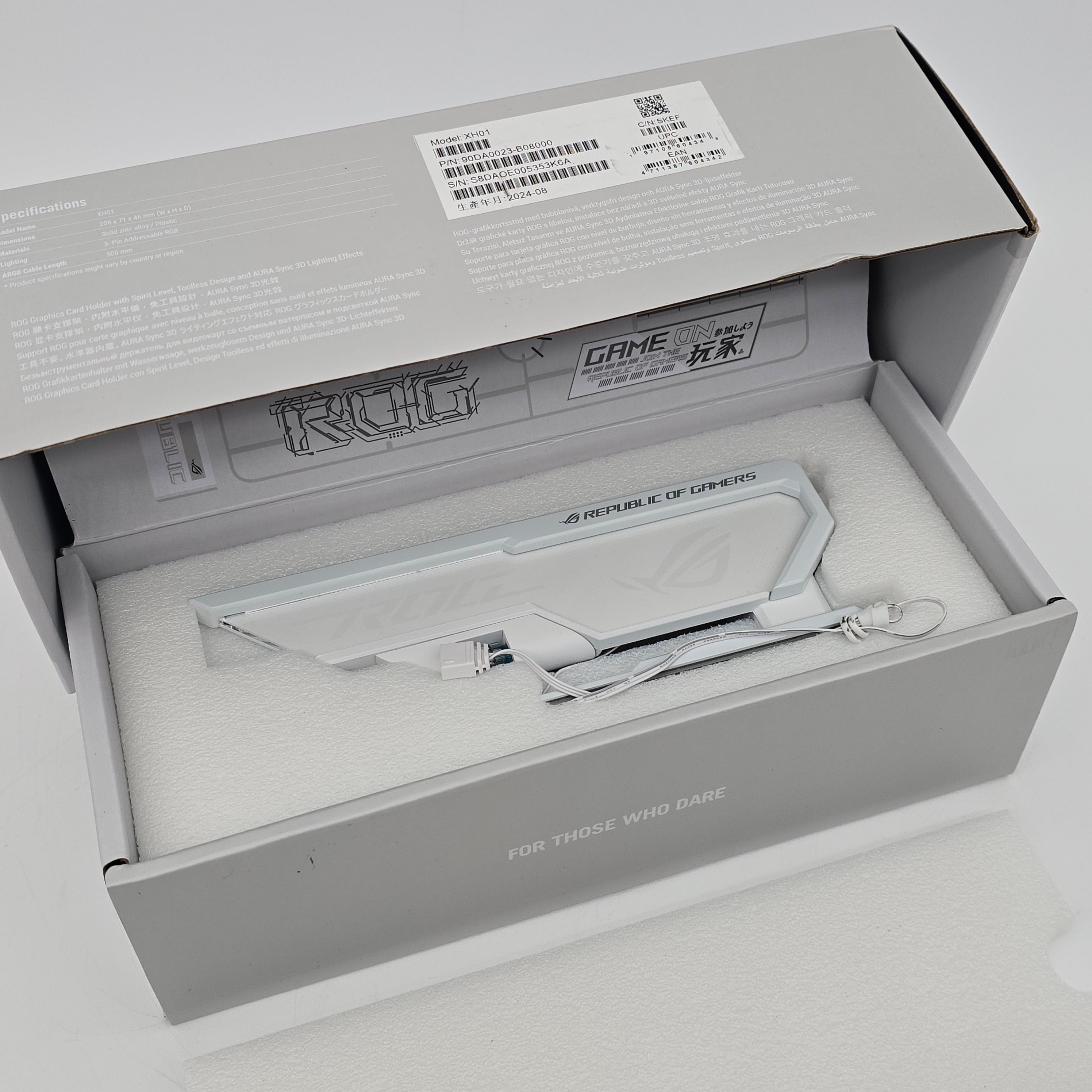 ASUS ROG Herculx Graphics Card Anti-Sag Holder Bracket White