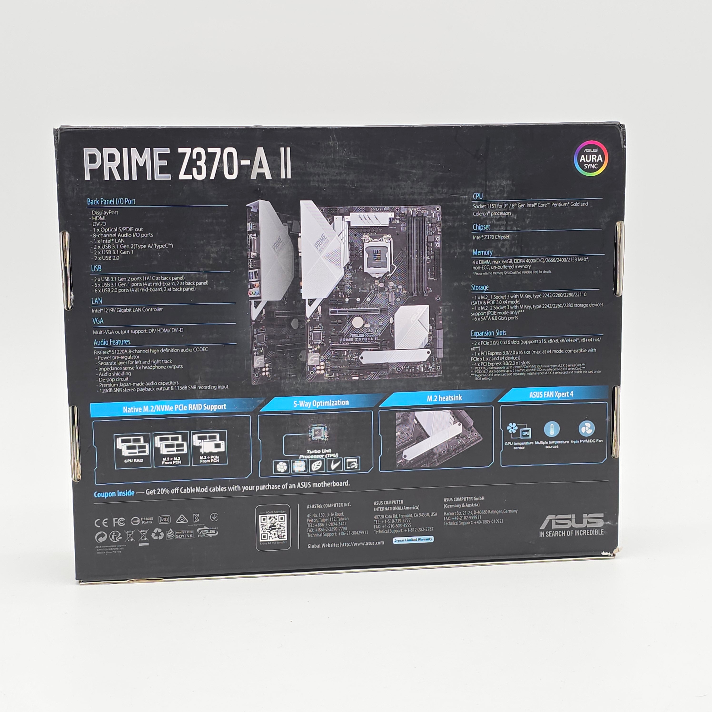 ASUS Prime Z390-A II Gaming Motherboard, Intel Core i9 9900KF, Corsair Vengeance LPX 64GB DDR4 3000MHz CPU+RAM+Motherboard Combo