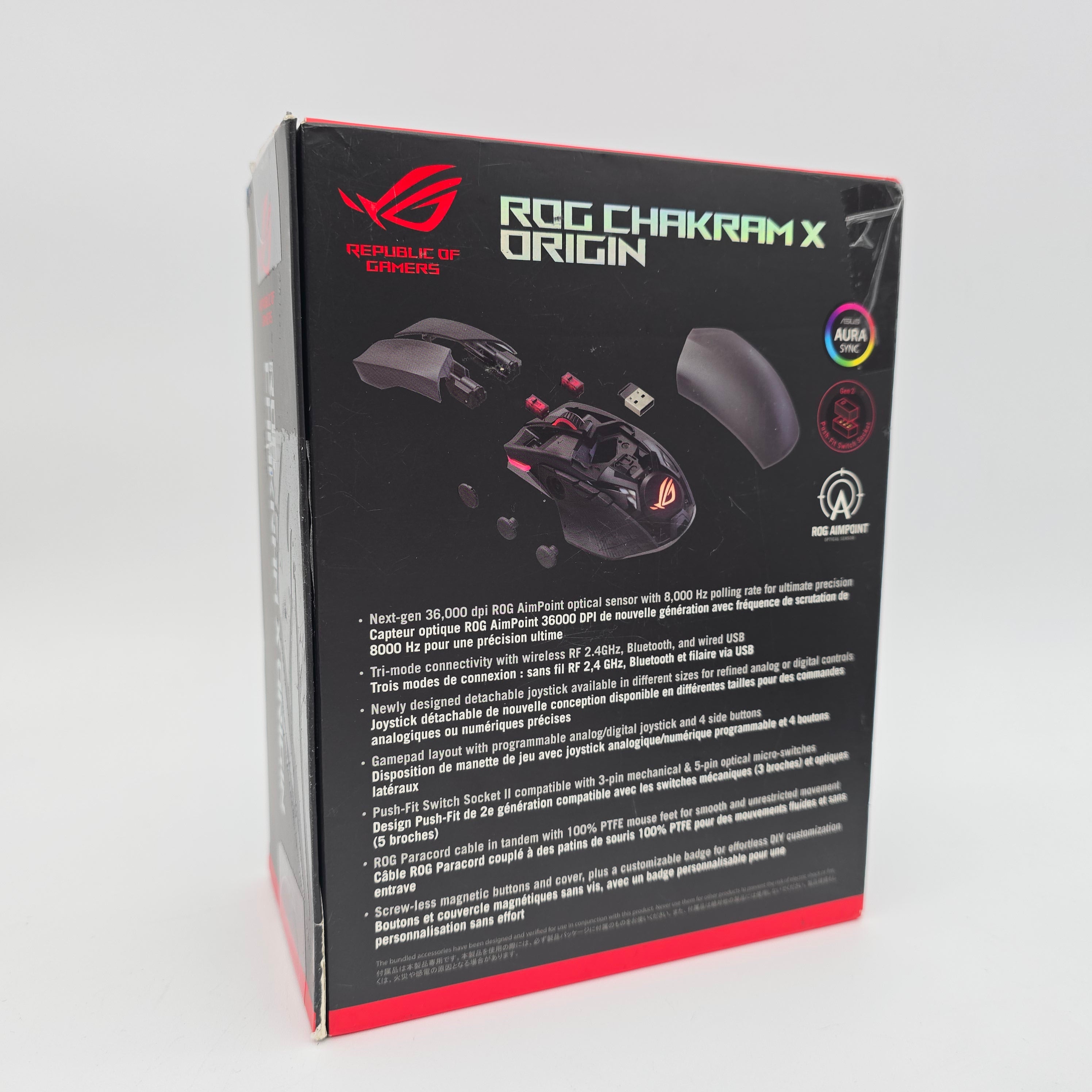 ASUS ROG Chakram x Origin Wireless RGB Gaming Mouse, 36000 DPI, 11 Buttons, Joystick