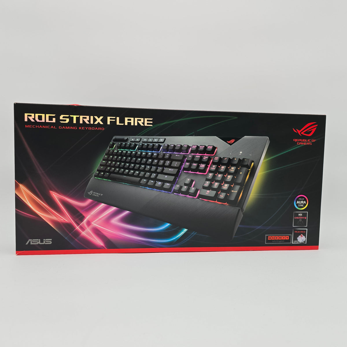 ASUS ROG Strix Flare, Cherry MX Red Mechanical Gaming Keyboard, RGB, ASUS AURA Sync
