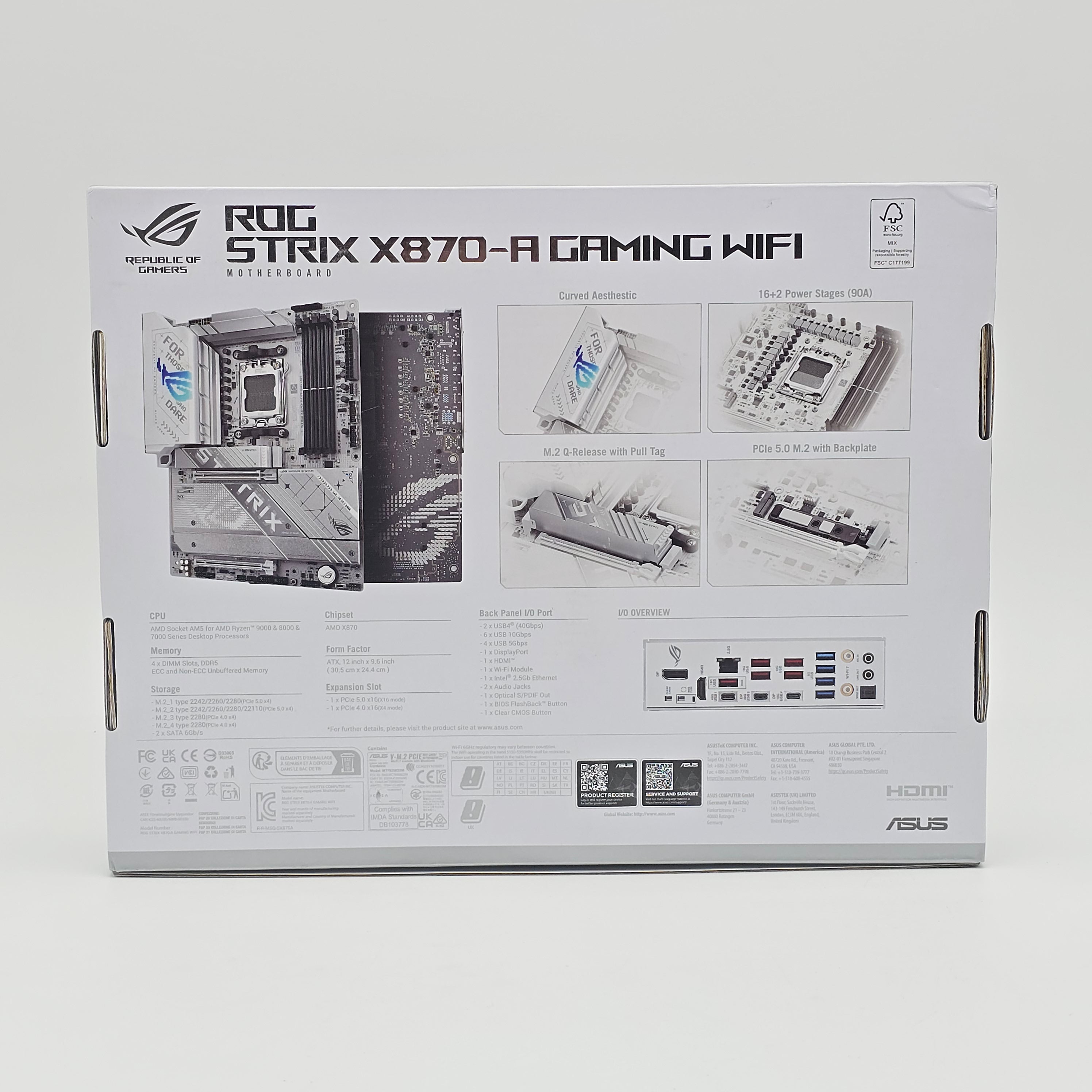 ASUS ROG STRIX X870-A Gaming WiFi, AMD Socket AM5, ATX Gaming Desktop Motherboard
