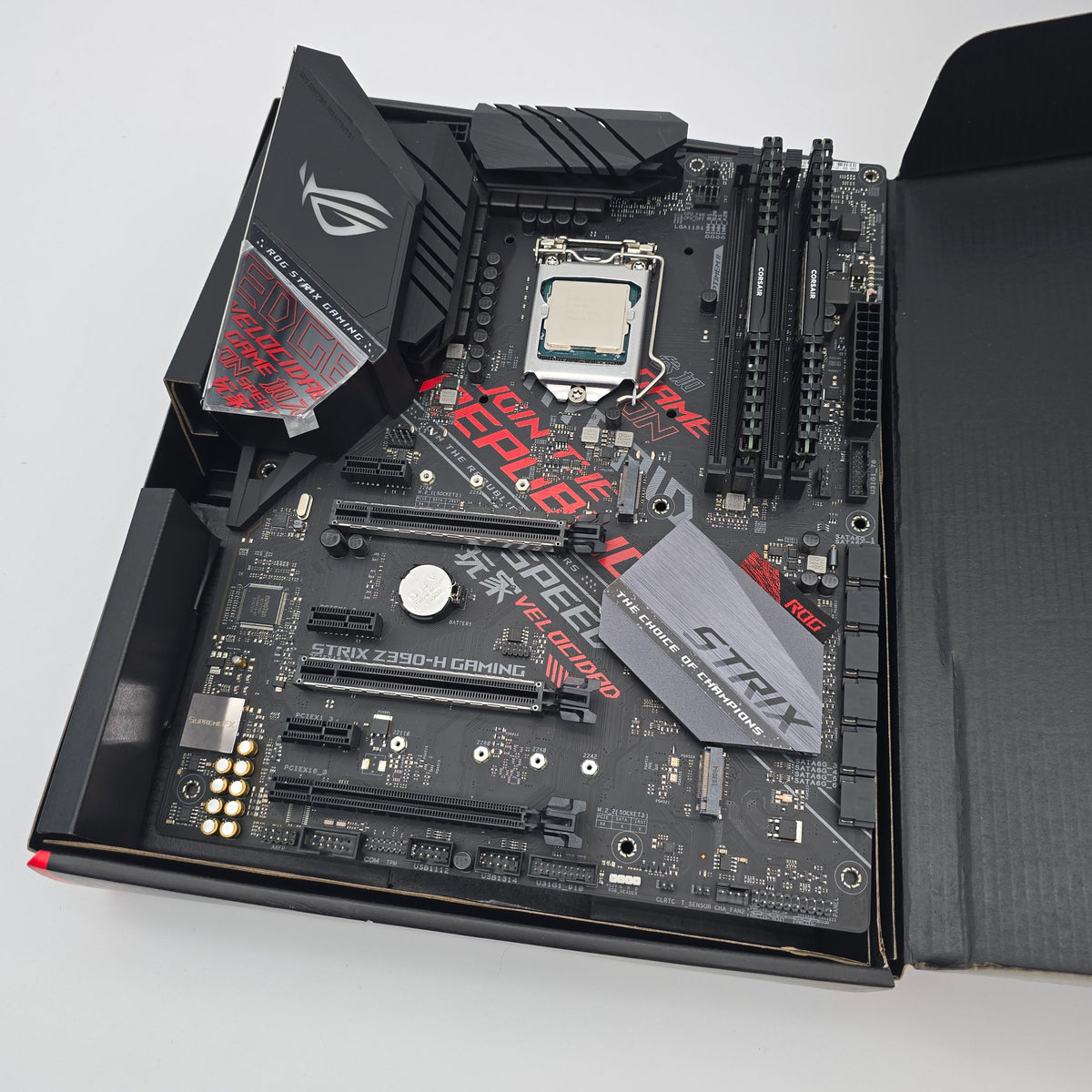 ASUS ROG STRIX Z390-H Gaming Motherboard, Intel Core i5-9600K CPU, Corsair Vengeance LPX 16GB DDR4, 3000MHz, CL15, Memory RAM
