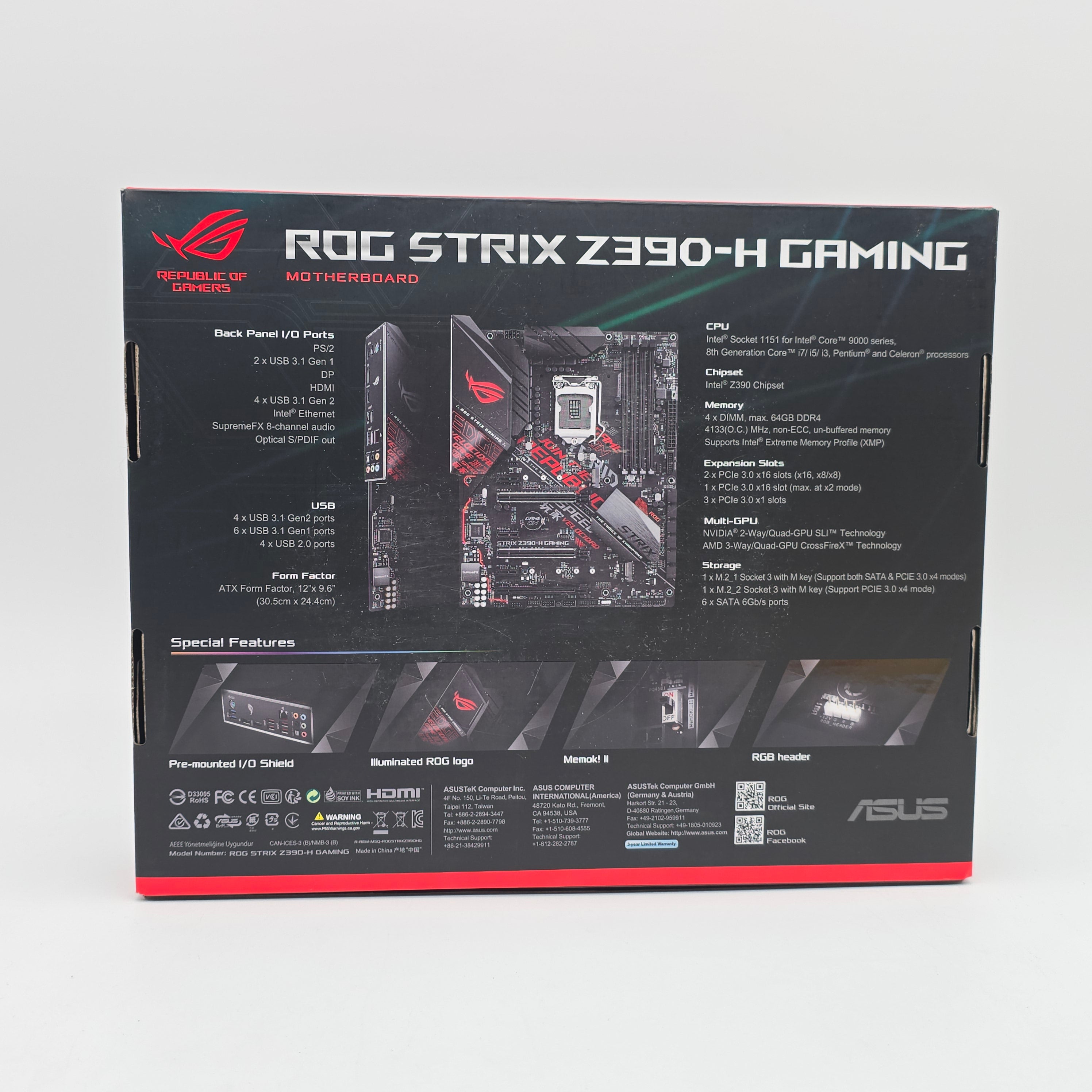 ASUS ROG STRIX Z390-H Gaming Motherboard, Intel Core i5-9600K CPU, Corsair Vengeance LPX 16GB DDR4, 3000MHz, CL15, Memory RAM