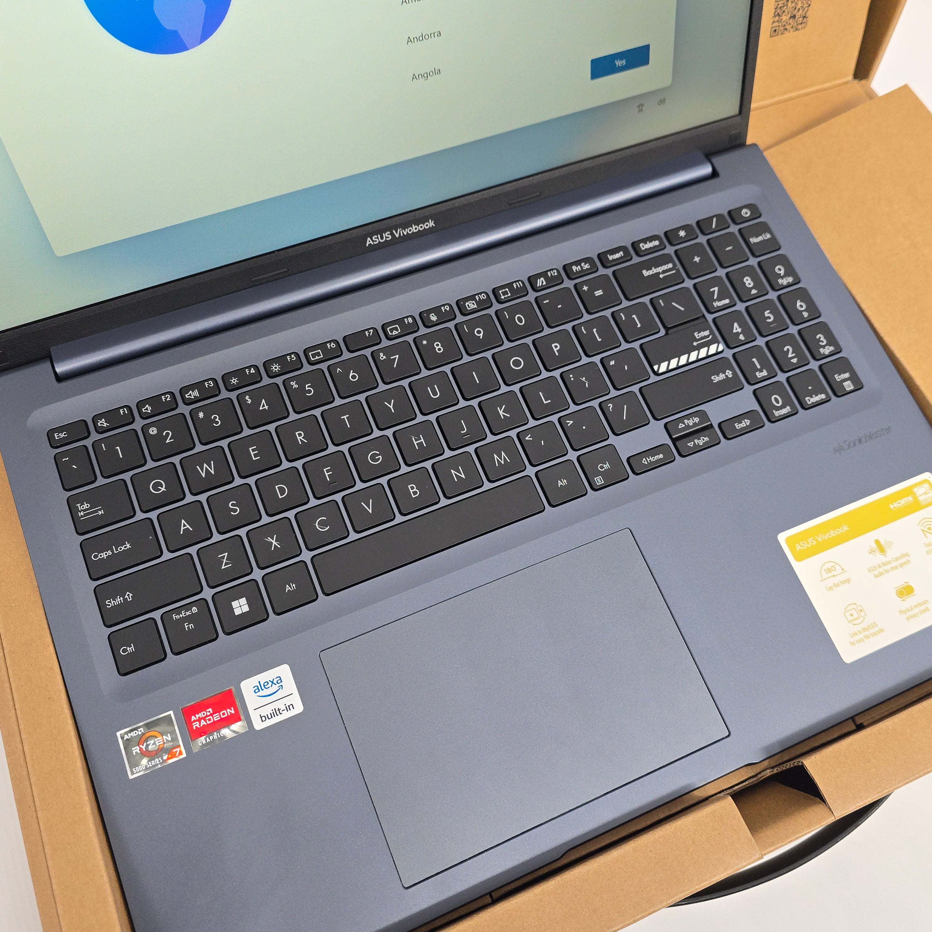 ASUS Vivobook M16 Laptop, Ryzen 7 5800HS, 12GB RAM, 512GB NVMe