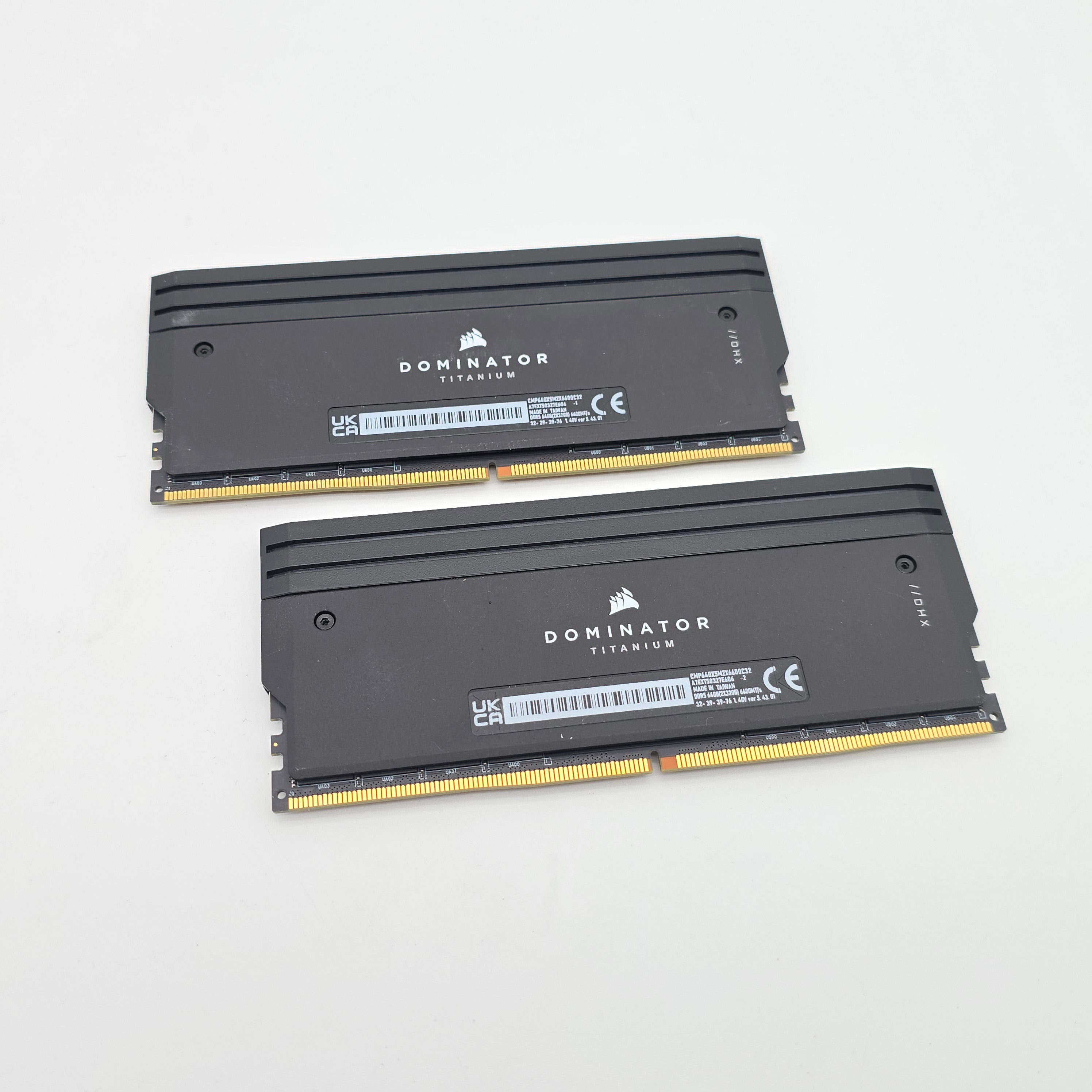Corsair Dominator Titanium Black 64GB DDR5, 6600MHz, CL32-39-39-76, Desktop Gaming Memory RAM (2x32GB)