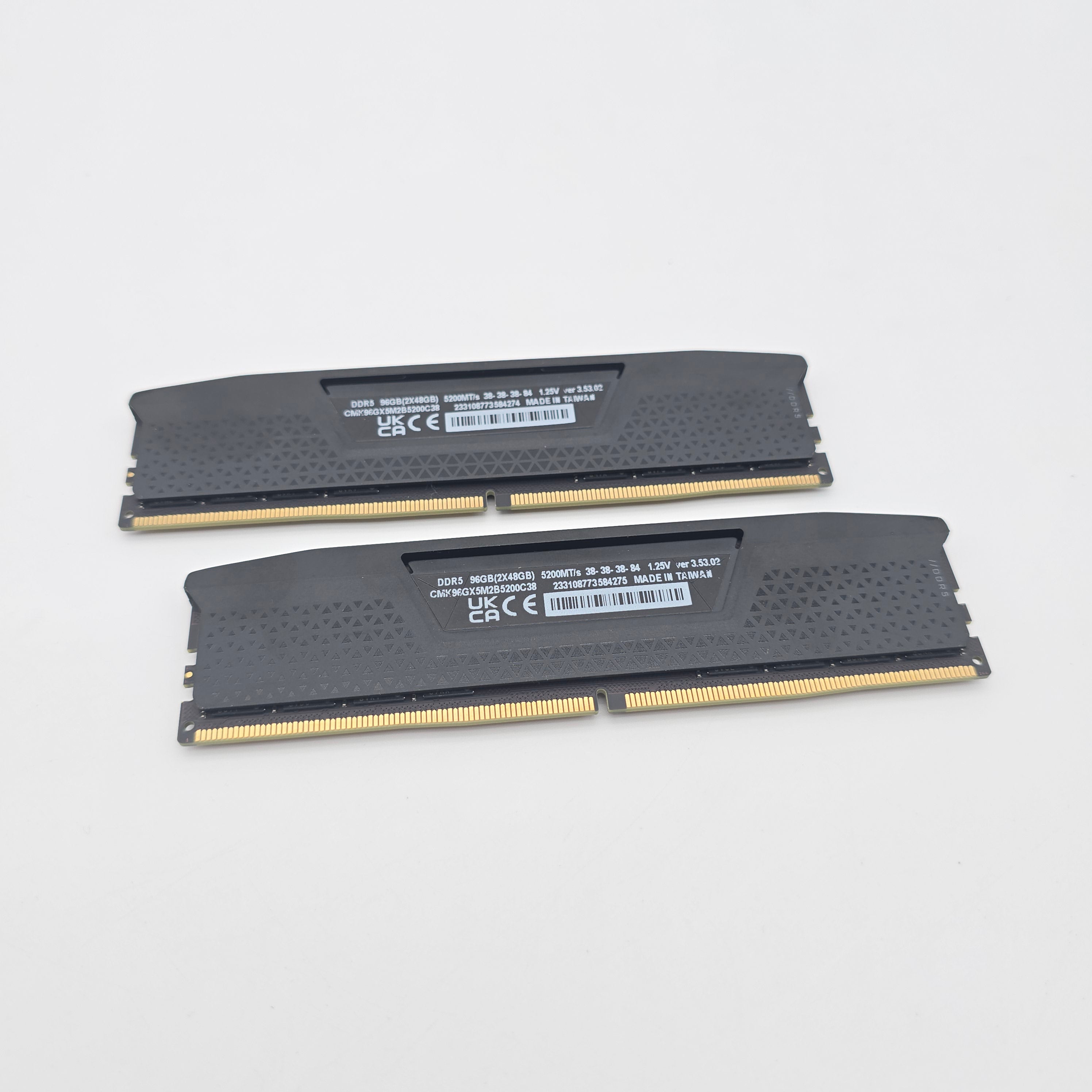 Corsair Vengeance 96GB DDR5, 5200MHz, CL38-38-38-84, Desktop Gaming Memory RAM (2x48GB)