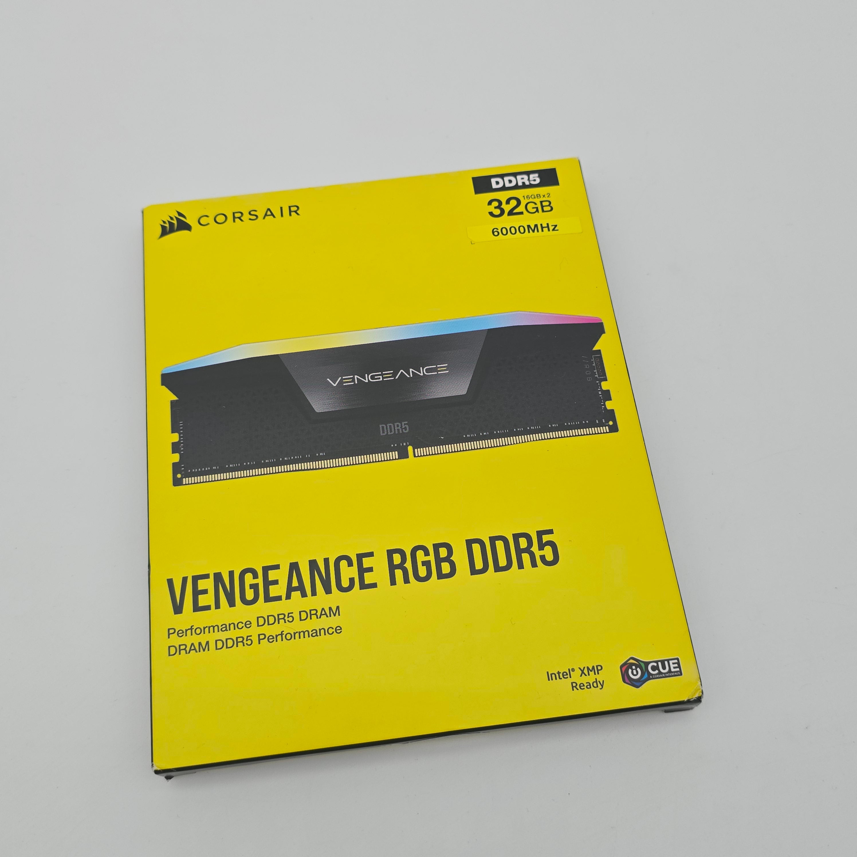 Corsair Vengeance RGB 32GB DDR5 Black, 6000MHz, CL36-46-46-96, Desktop Gaming Memory RAM (2x16GB)