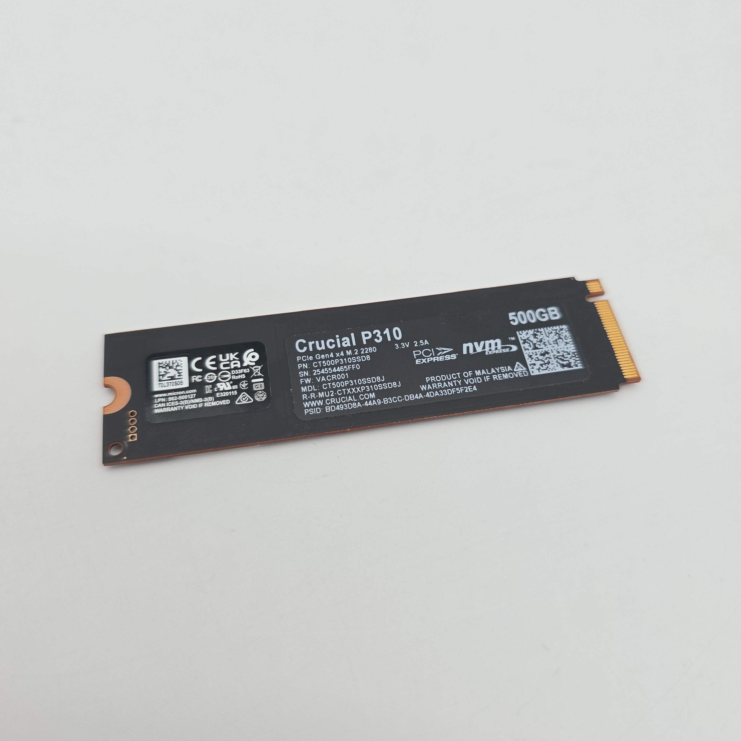 Crucial P310 500GB, M.2 NVMe Gen4 Internal Gaming Solid State Drive Storage SSD