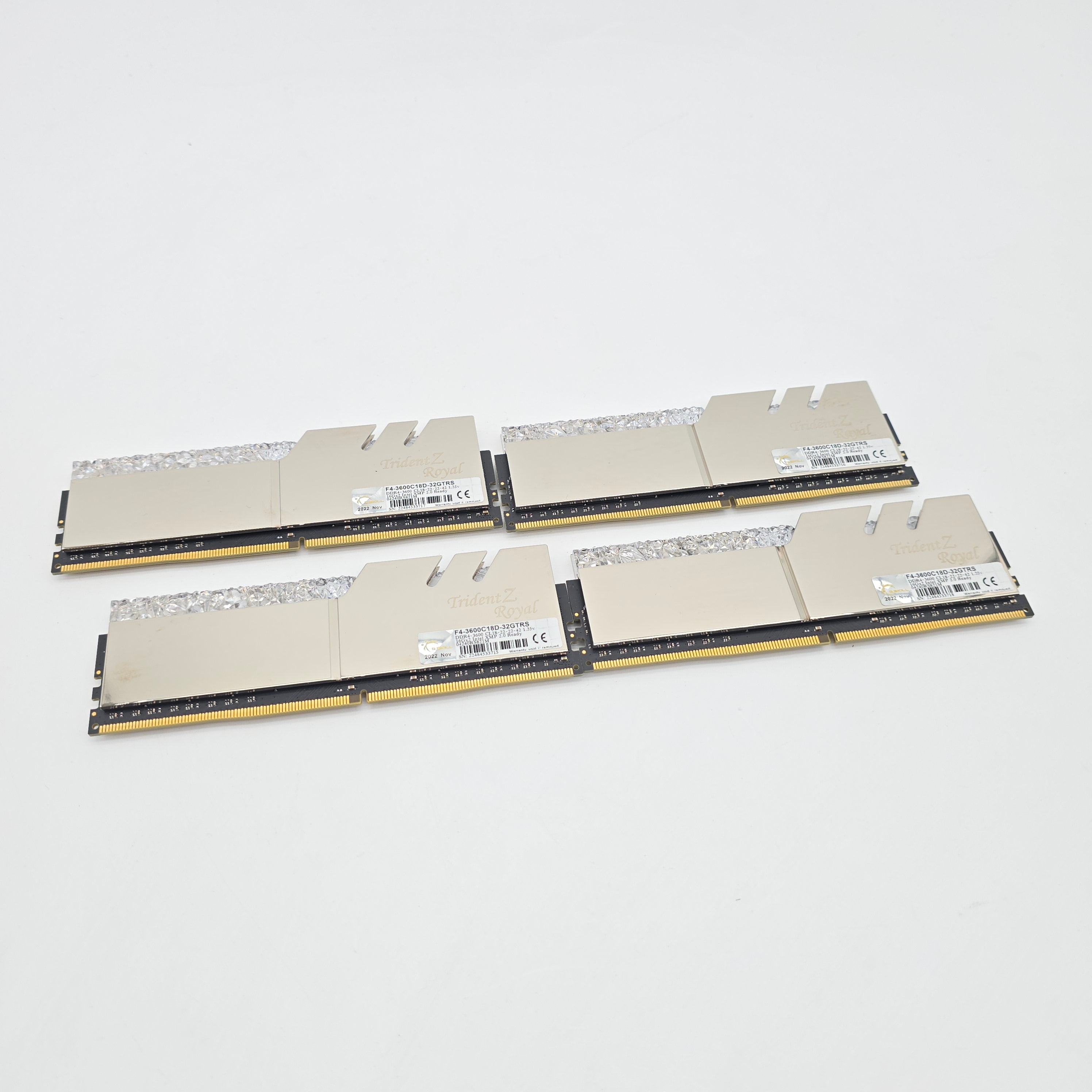 G.Skill Trident Z Royal 64GB DDR4, 3600MHz, Cl18-22-22-42, Desktop Gaming Memory RAM (4x16GB)