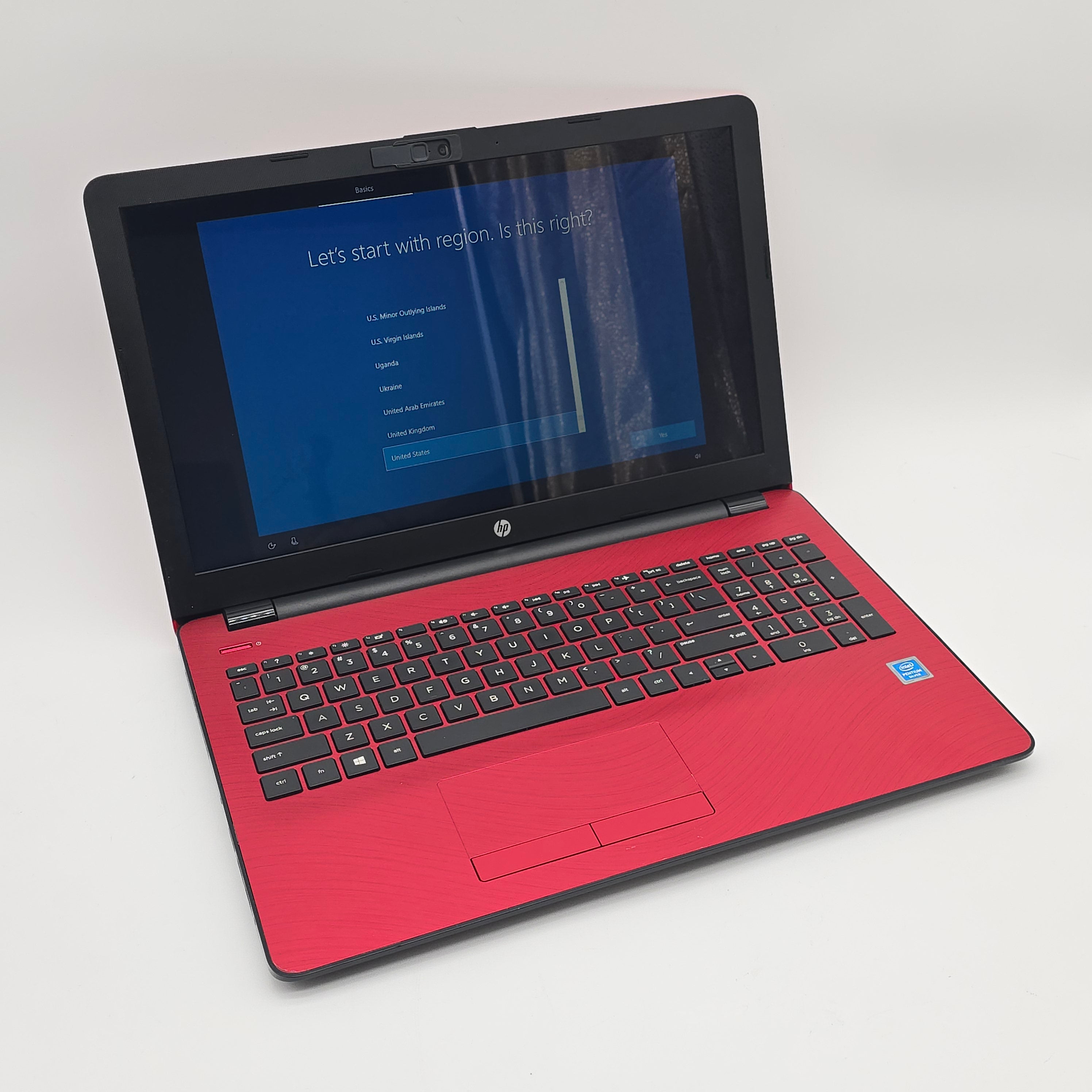 HP 15.6" Touchscreen Laptop, Intel Pentium Silver N5000, 4GB RAM, CD Disk Drive, Red Laptop