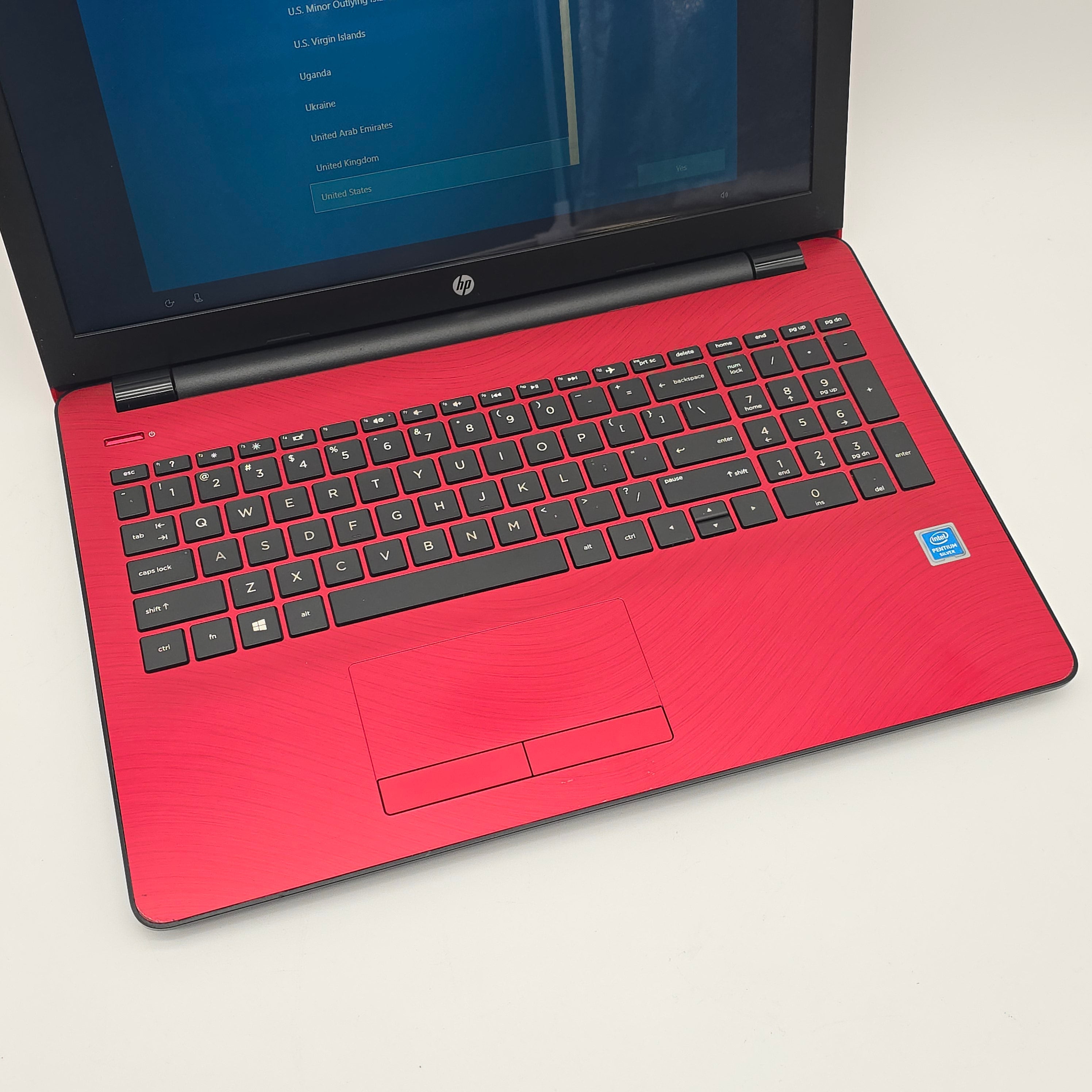 HP 15.6" Touchscreen Laptop, Intel Pentium Silver N5000, 4GB RAM, CD Disk Drive, Red Laptop