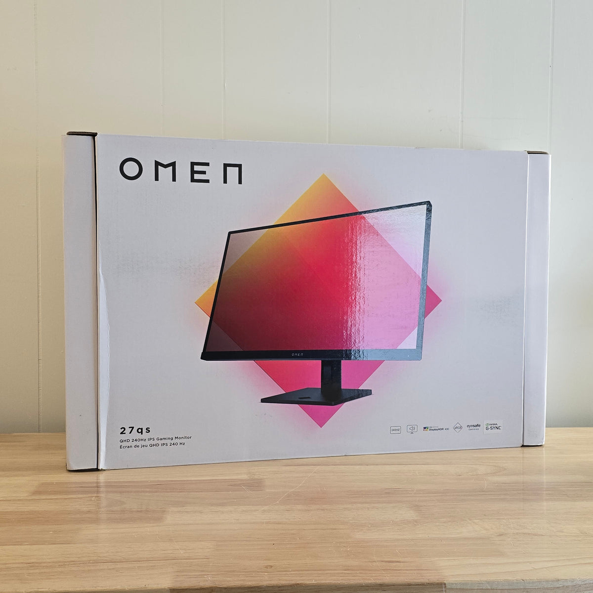 HP OMEN 27QS, 27" IPS LED QHD 240Hz FreeSync and G-SYNC Gaming Monitor