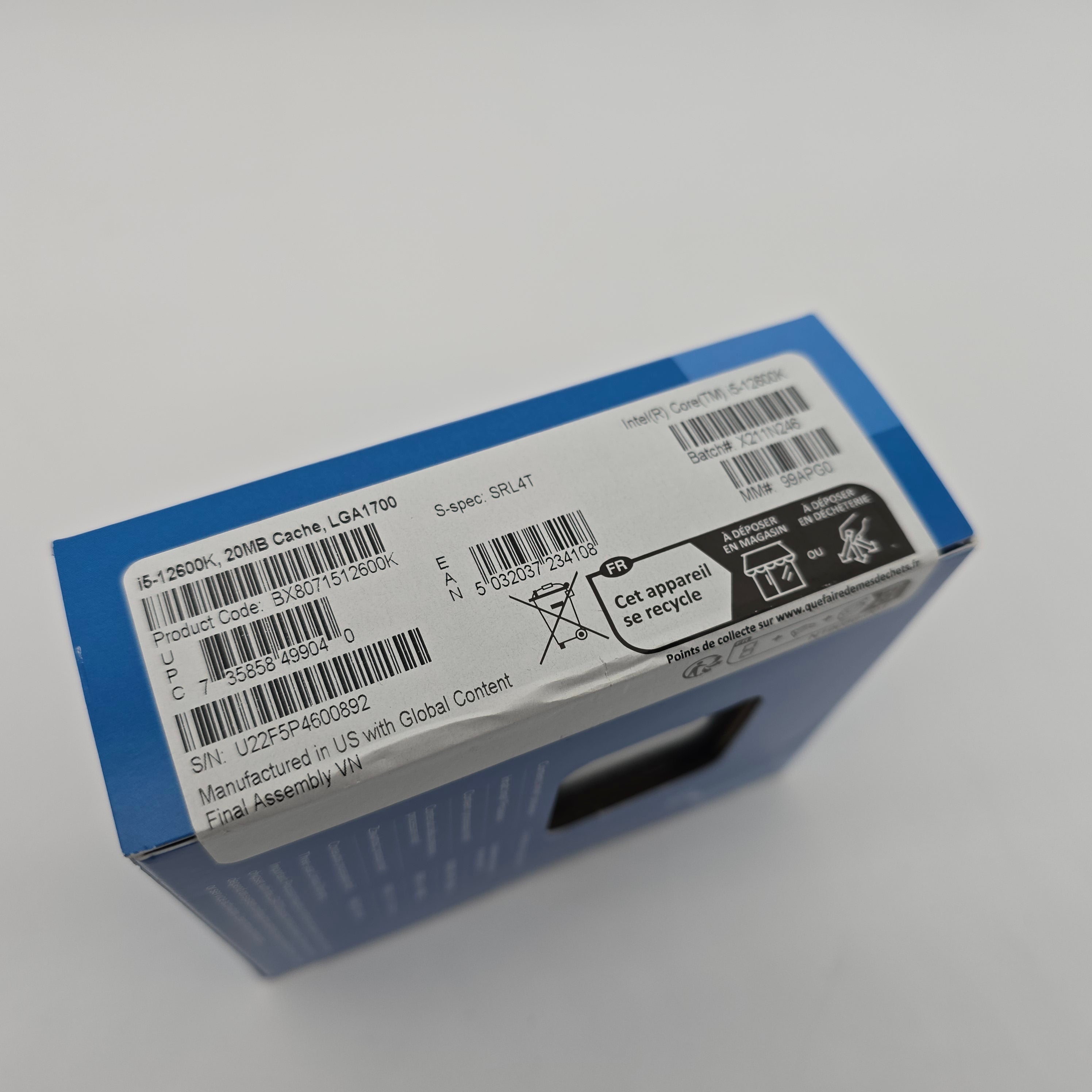 Intel i5-12600K Gaming Processor CPU, LGA 1700 Socket Type