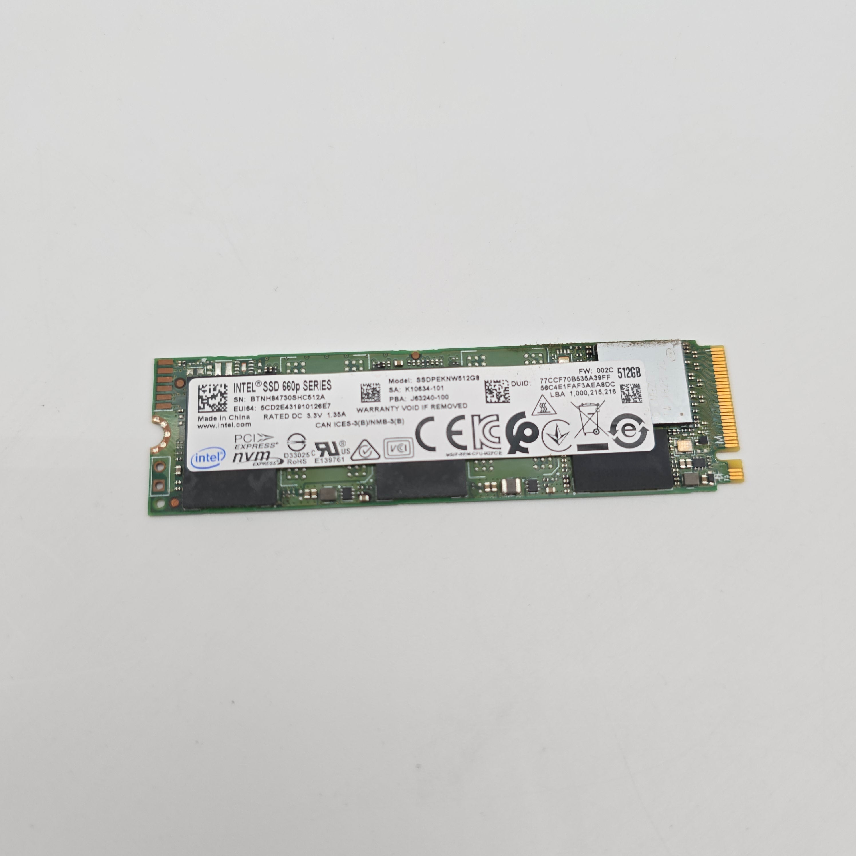 Intel SSD 660P 512GB M.2 NVMe SSD Storage