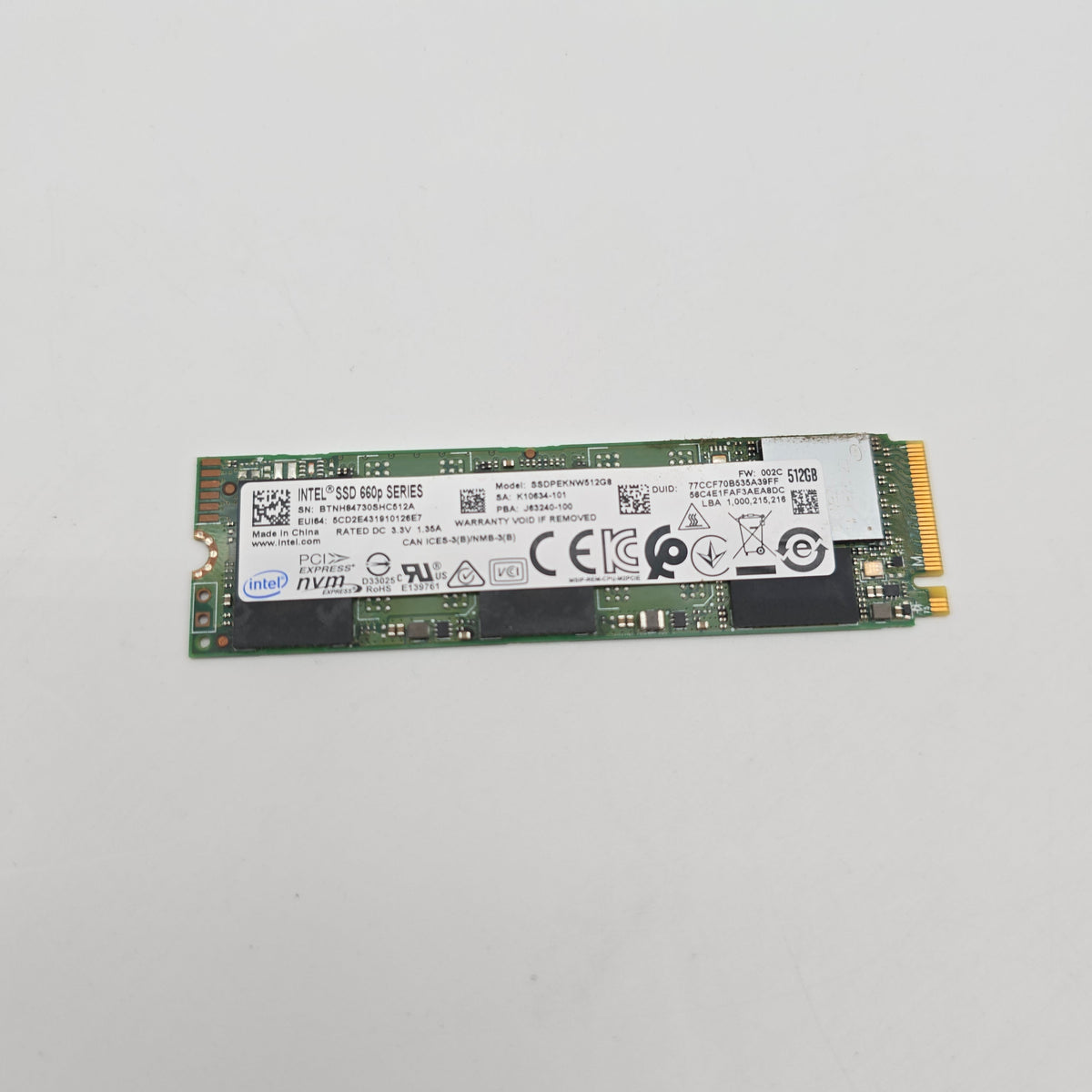 Intel SSD 660P 512GB M.2 NVMe SSD Storage