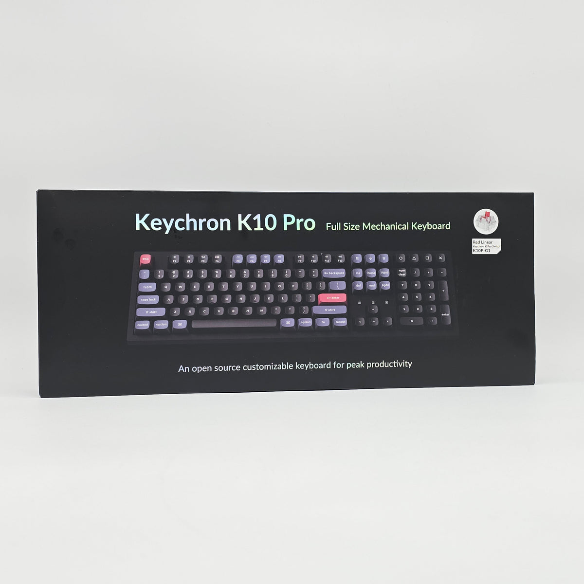 Keychron K10 Pro Mechanical Gaming Keyboard w/ Red Linear Switches, Full Size Keyboard