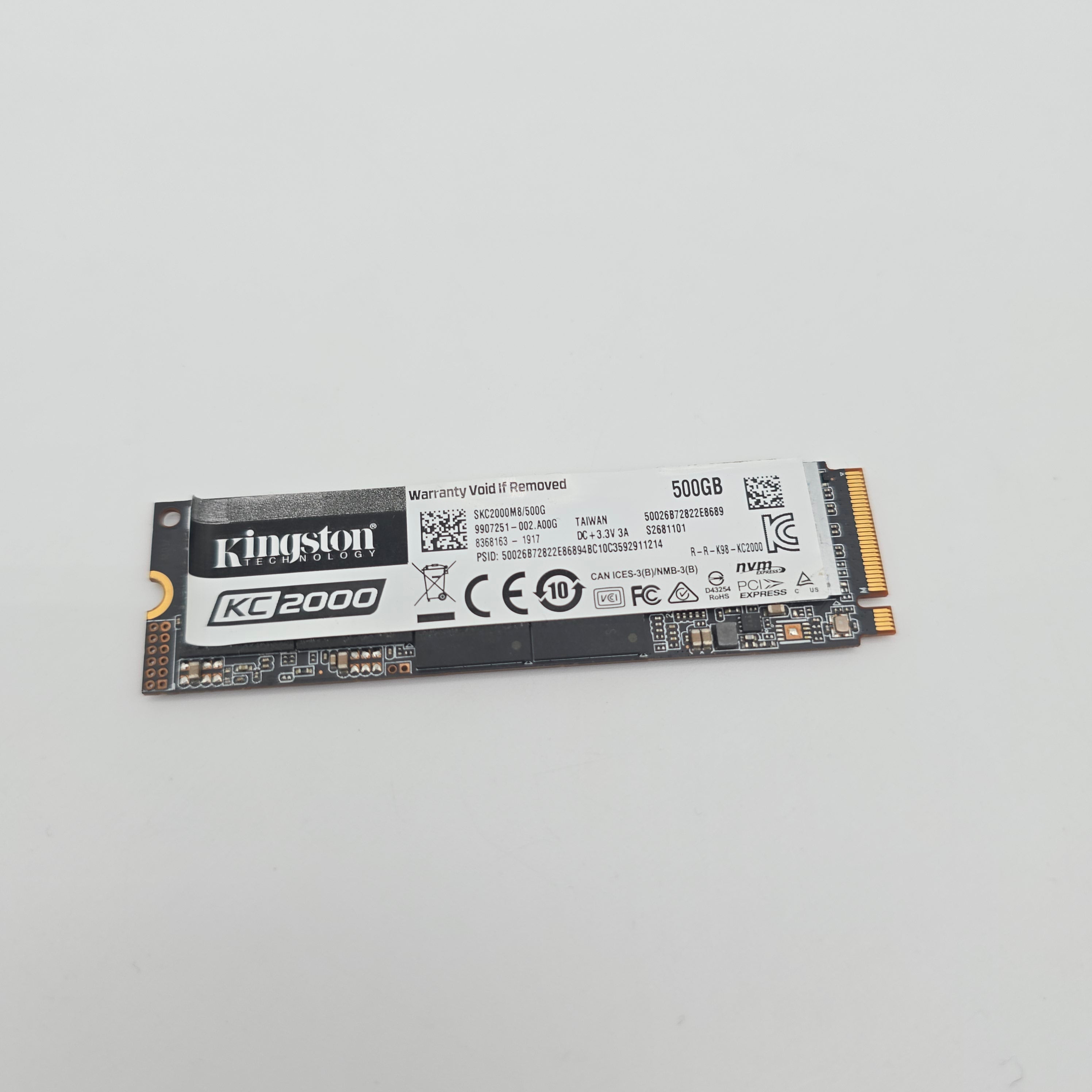Kingston KC2000 500GB, M.2 NVMe SSD Storage