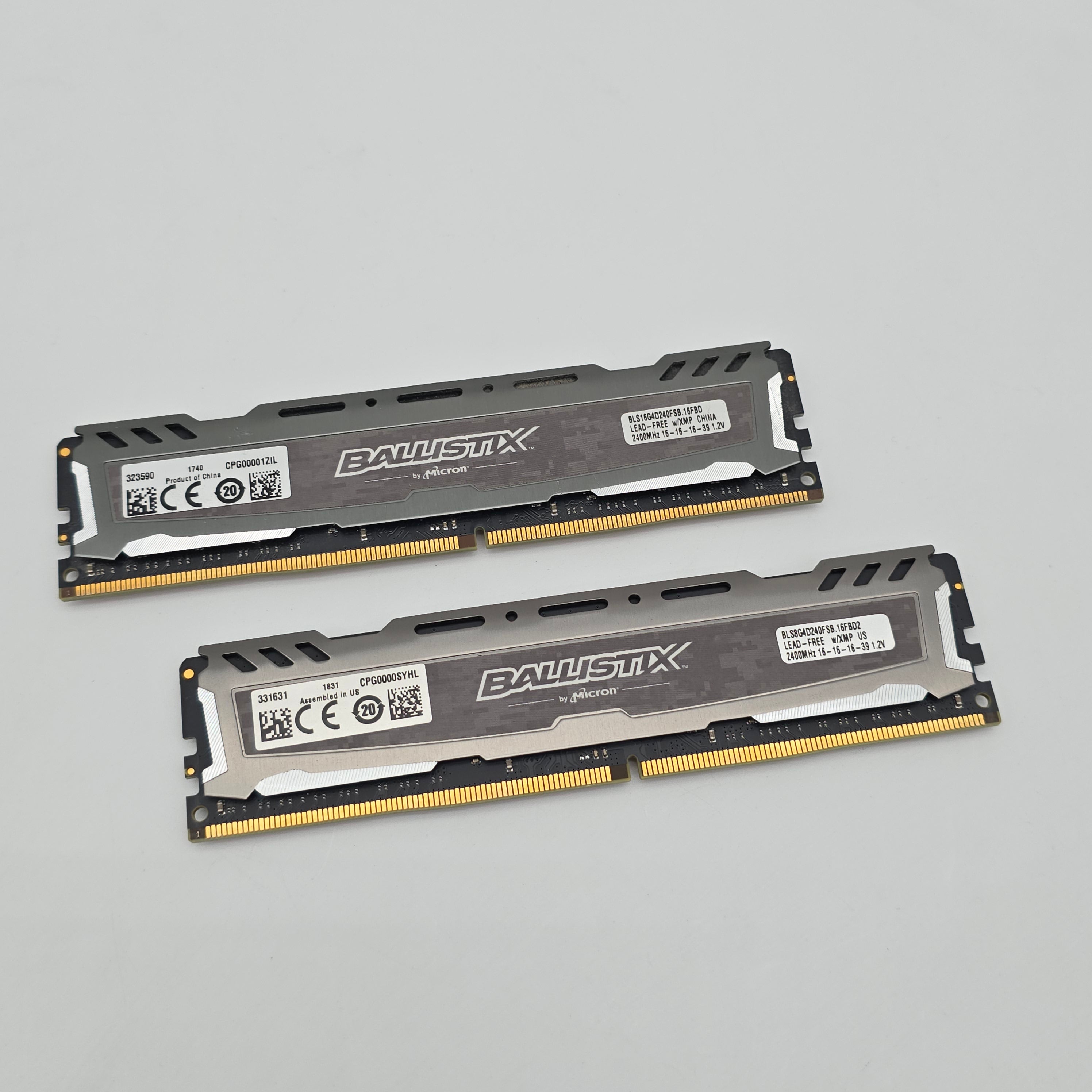 Micron Ballistix Sport 16GB DDR4, 2400MHz, CL16-16-16-39, Desktop Gaming Memory RAM (2x8GB)