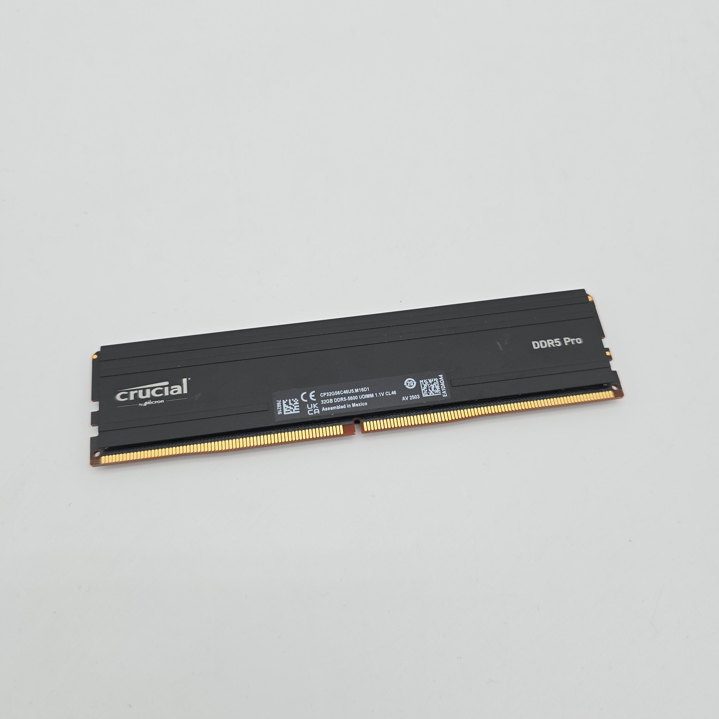 Micron Crucial DDR5 Pro 32GB DDR5, 5600MHz, CL46, Desktop Gaming Memory RAM (1x32GB)