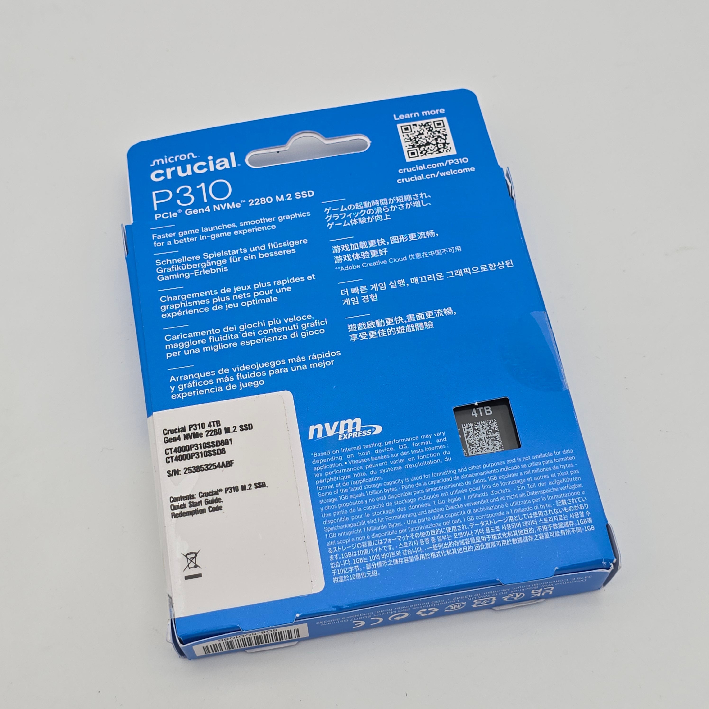 Micron Crucial P310 4TB, M.2 NVMe SSD Storage