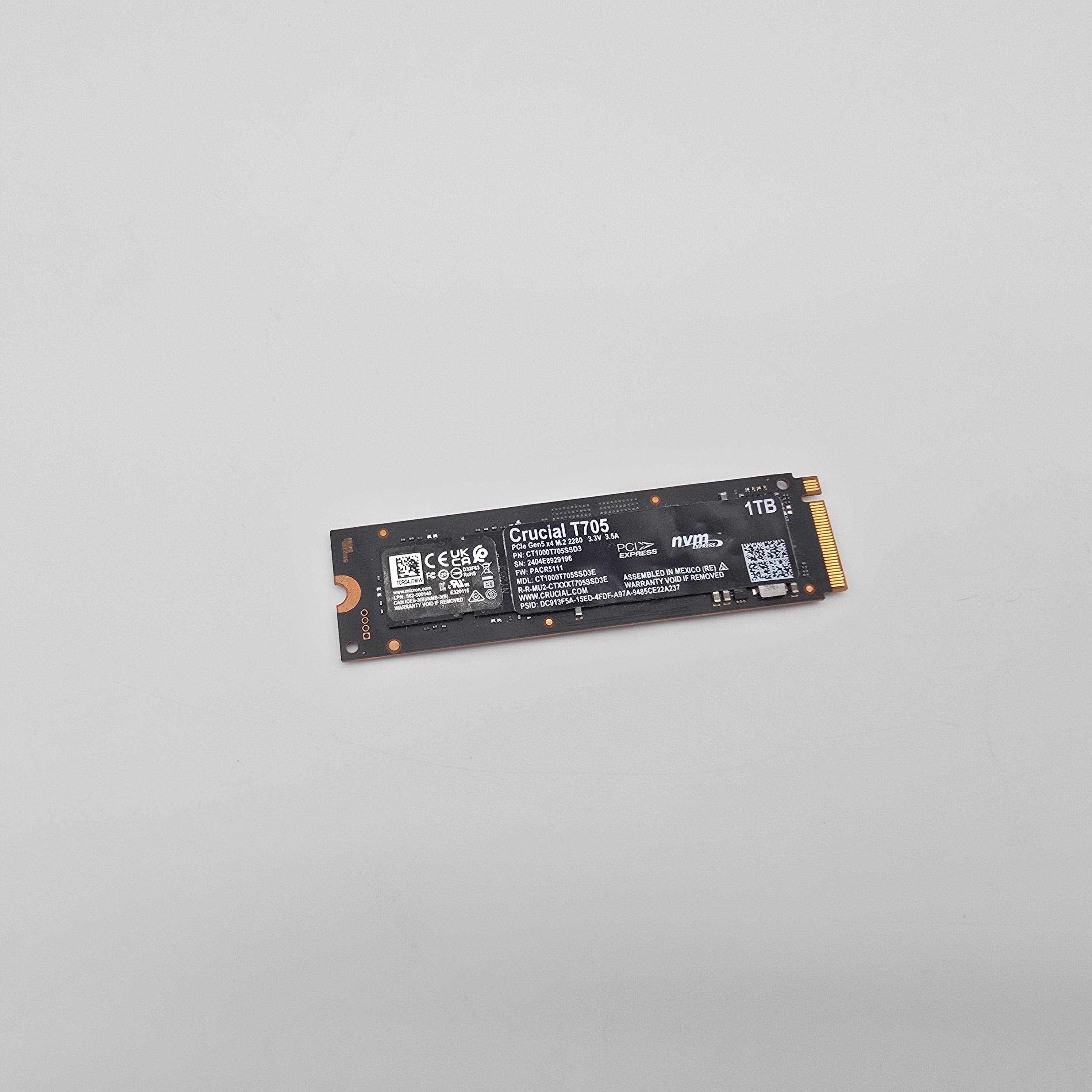 Micron Crucial T705 1TB, NVMe SSD Storage