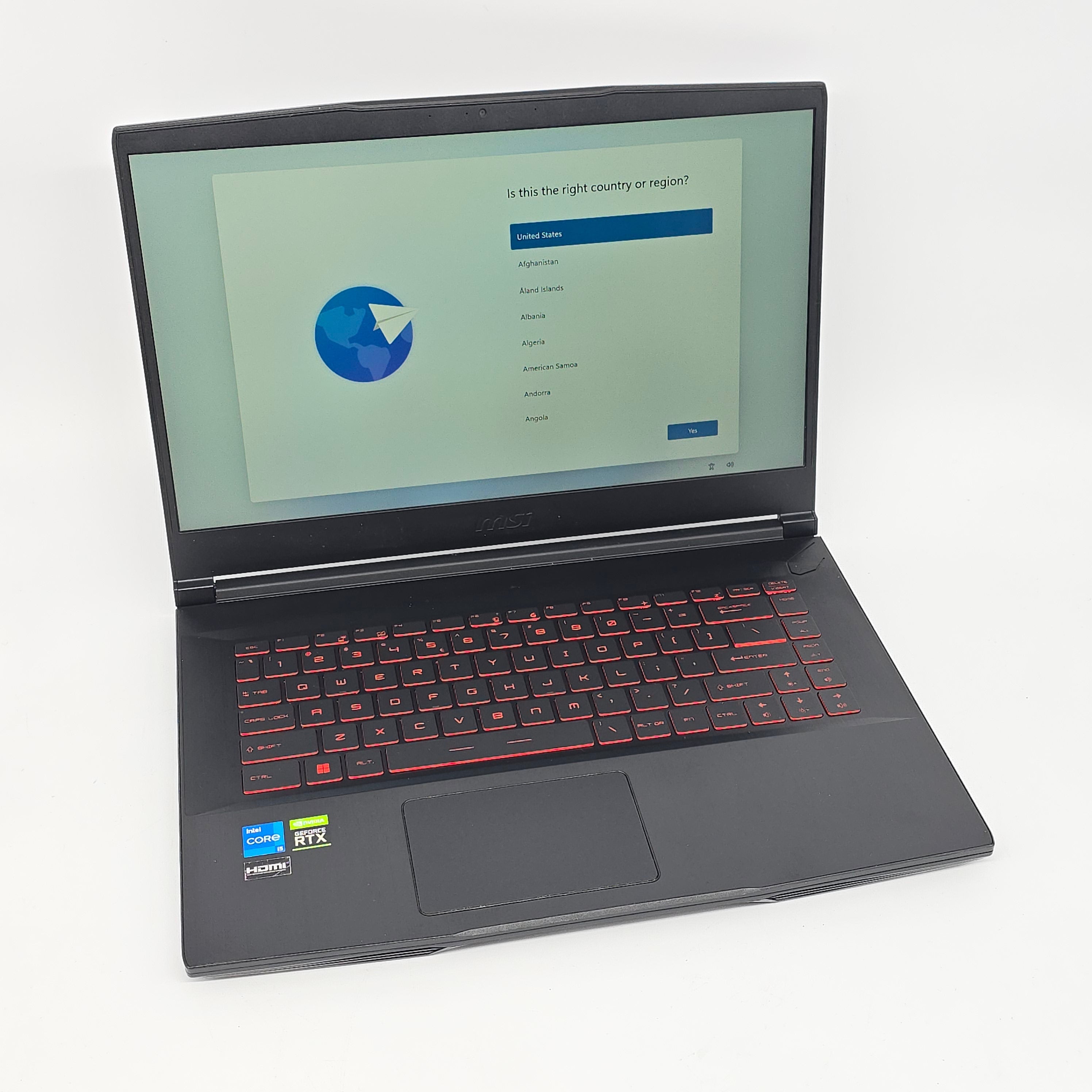 MSI GF63 Thin, 2TB NVMe, RTX 3050, Intel i5-11400H, 16GB RAM, 15.6" 144Hz Gaming Laptop