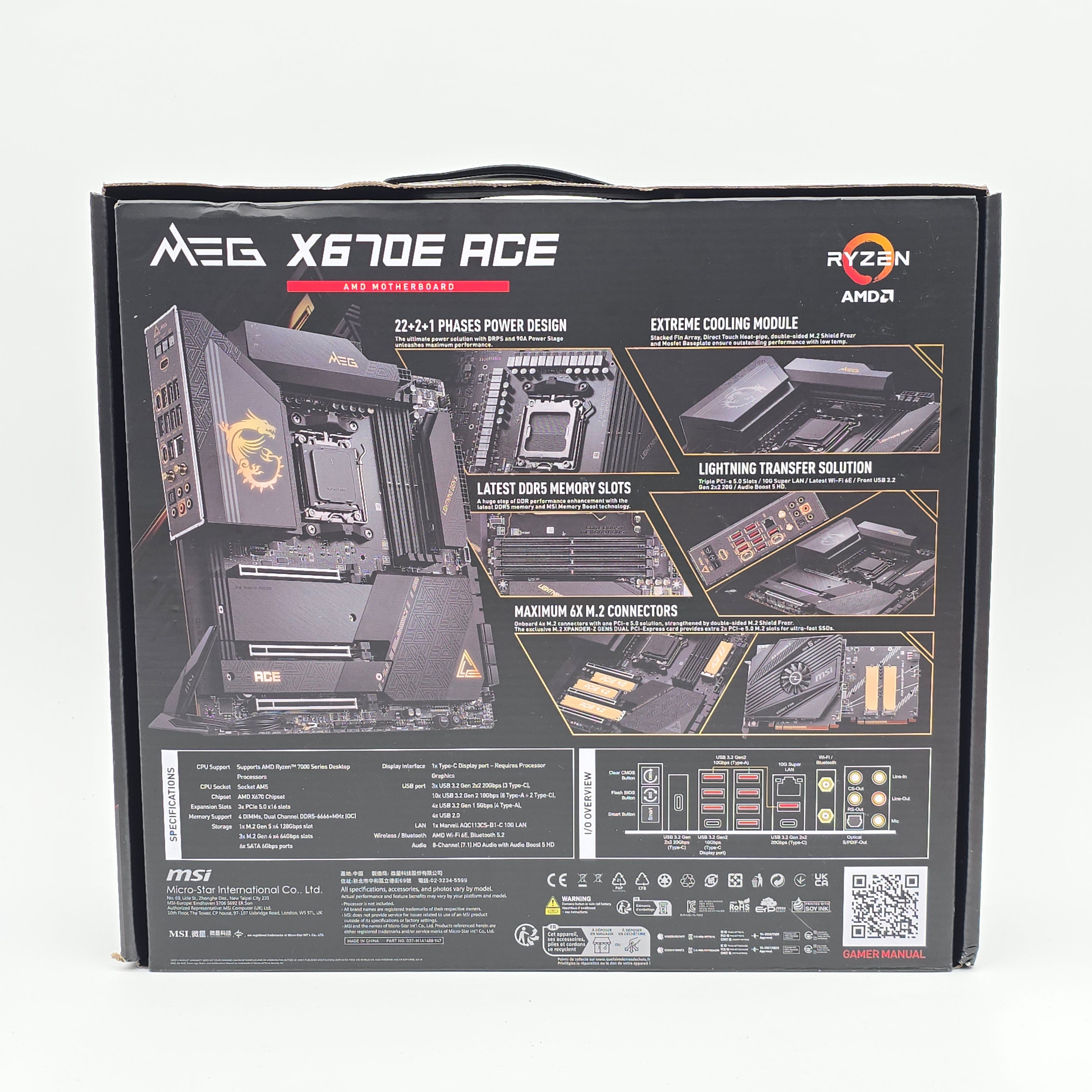 MSI MEG X670E ACE, Socket AM5, ATX Gaming Desktop Motherboard