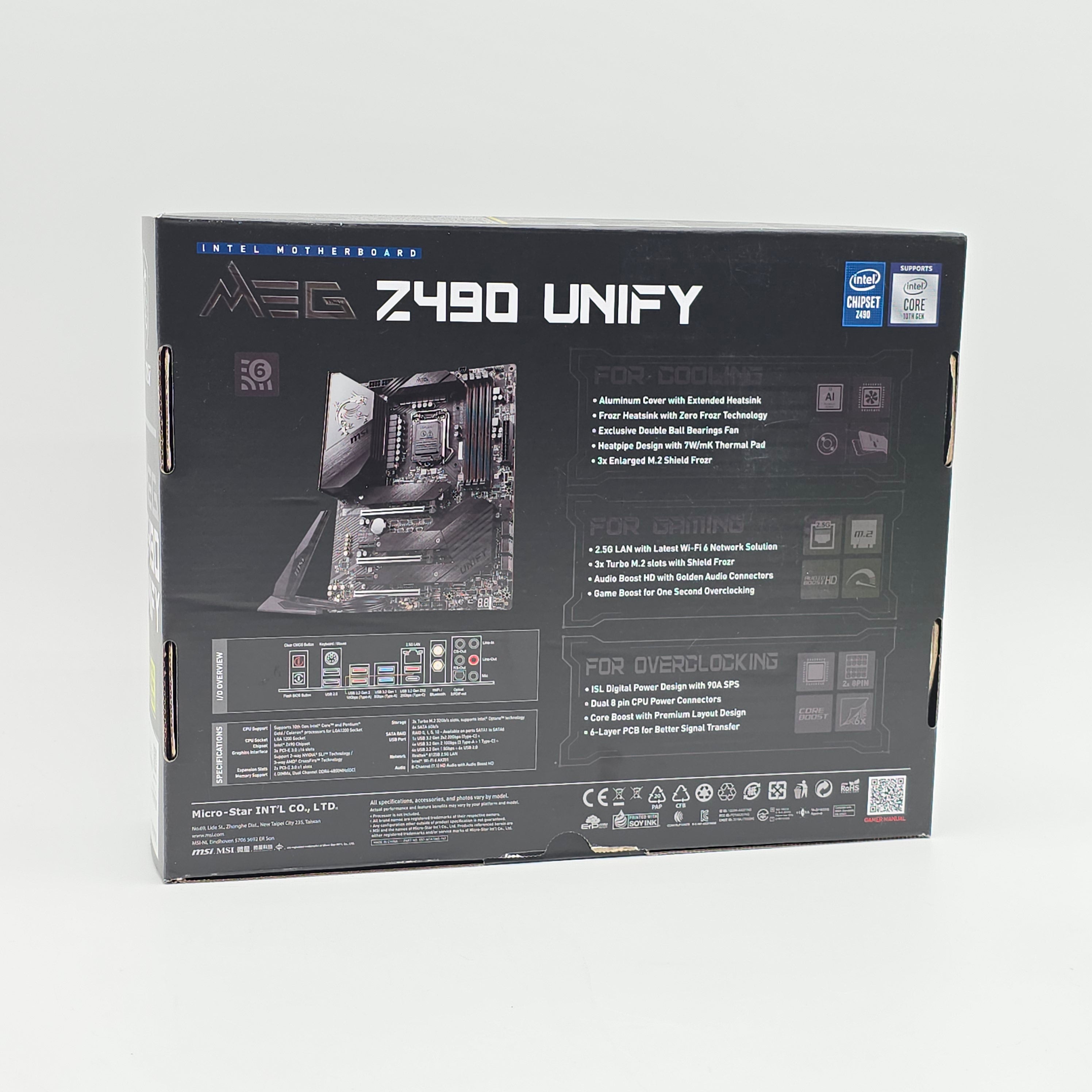 MSI MEG Z490 Unify, Intel Socket Type LGA 1200, Gaming Motherboard