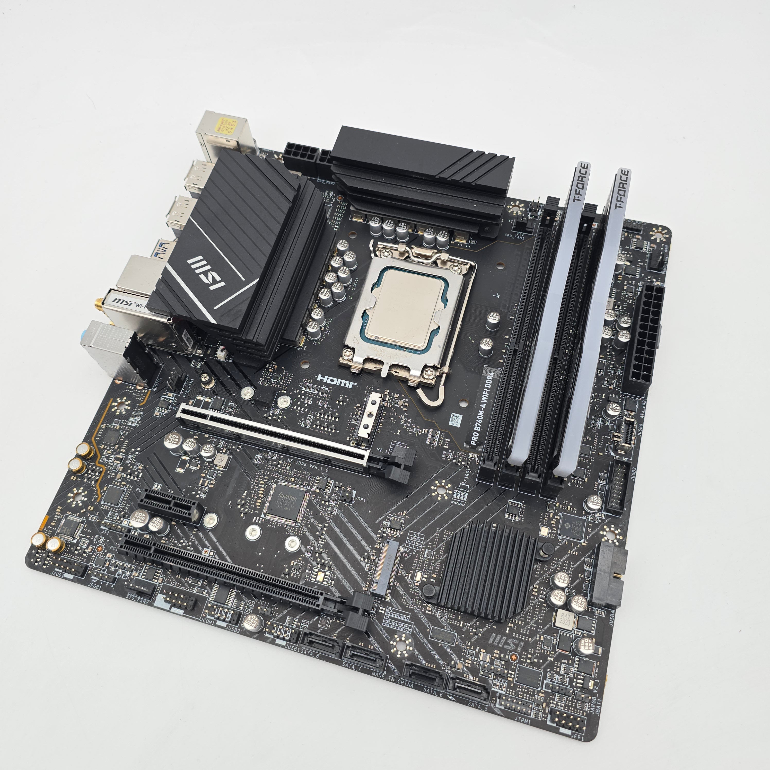 MSI Pro B760M-A WiFi DDR4 Gaming Motherboard, Intel Core i5-12400F, Teamgroup T-Force Delta R 16GB DDR4 3600MHz Desktop Gaming Memory RAM Combo