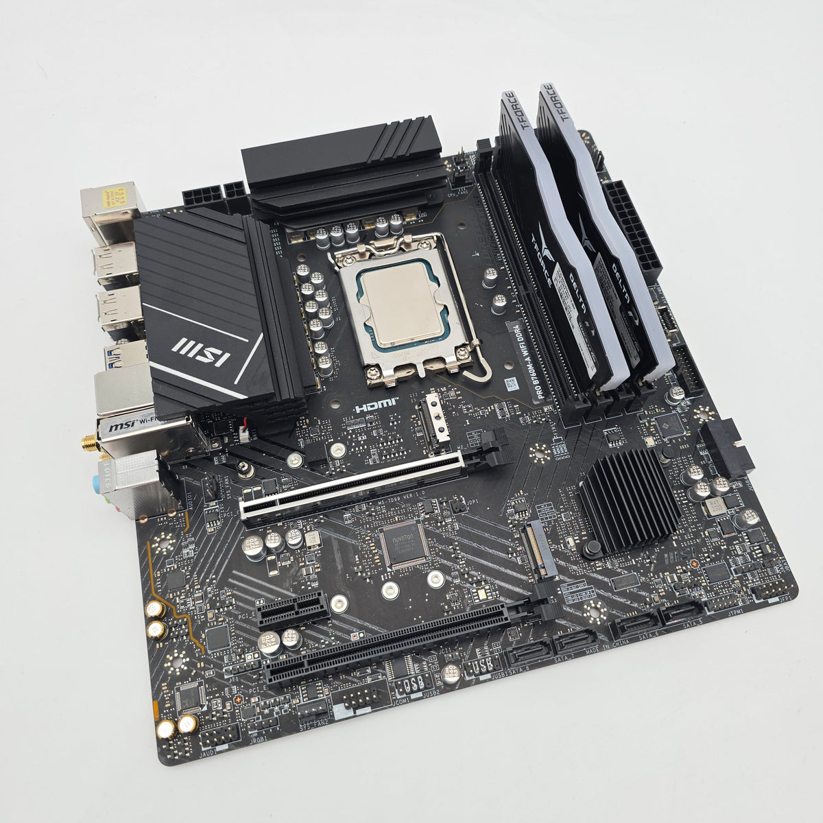 MSI Pro B760M-A WiFi DDR4 Gaming Motherboard, Intel Core i5-12400F, Teamgroup T-Force Delta R 16GB DDR4 3600MHz Desktop Gaming Memory RAM Combo