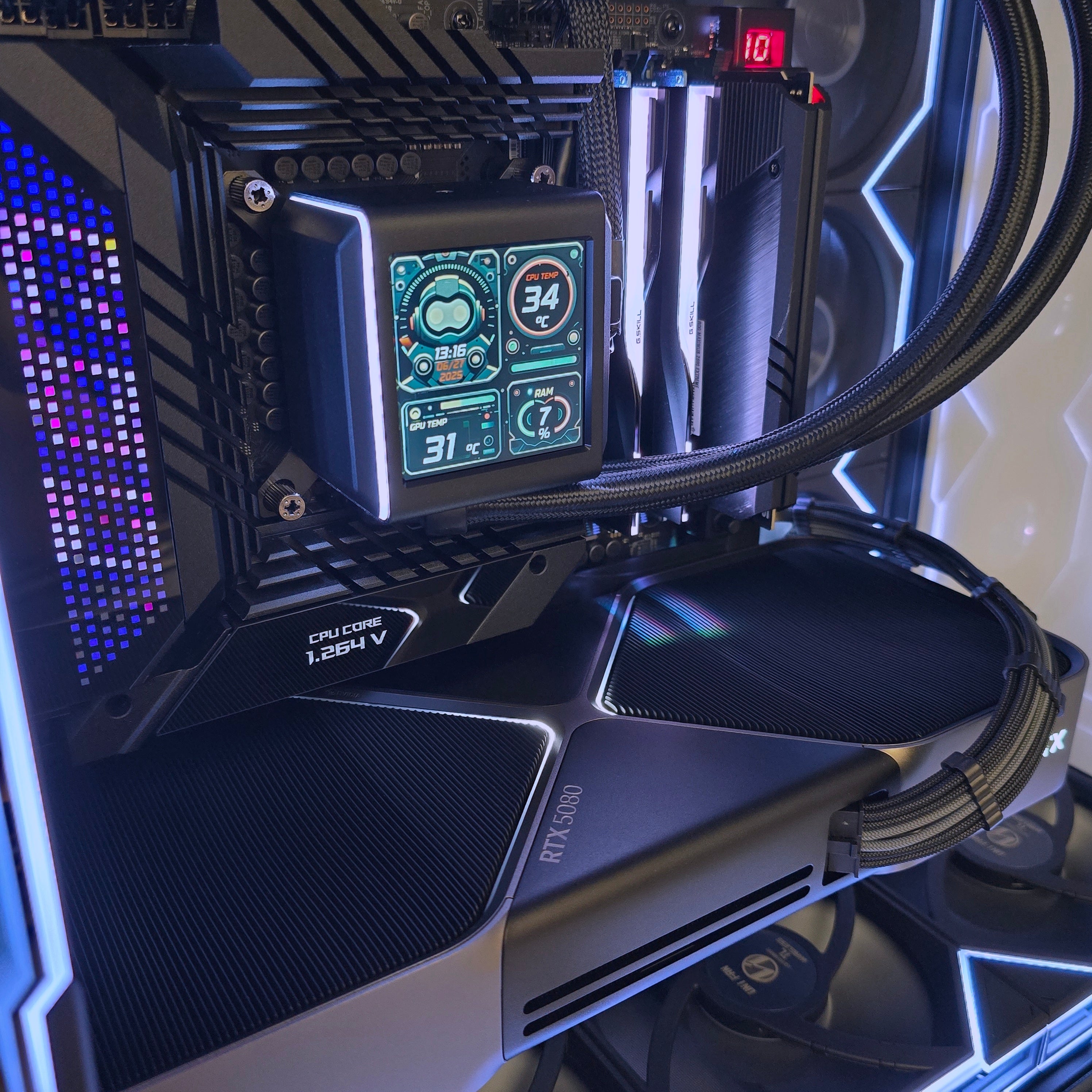 RTX 5080 FE, Intel i9-14900K, 64GB DDR5, 2TB 990 Pro NVMe, Custom Black Liquid Cooled Lian Li Gaming PC
