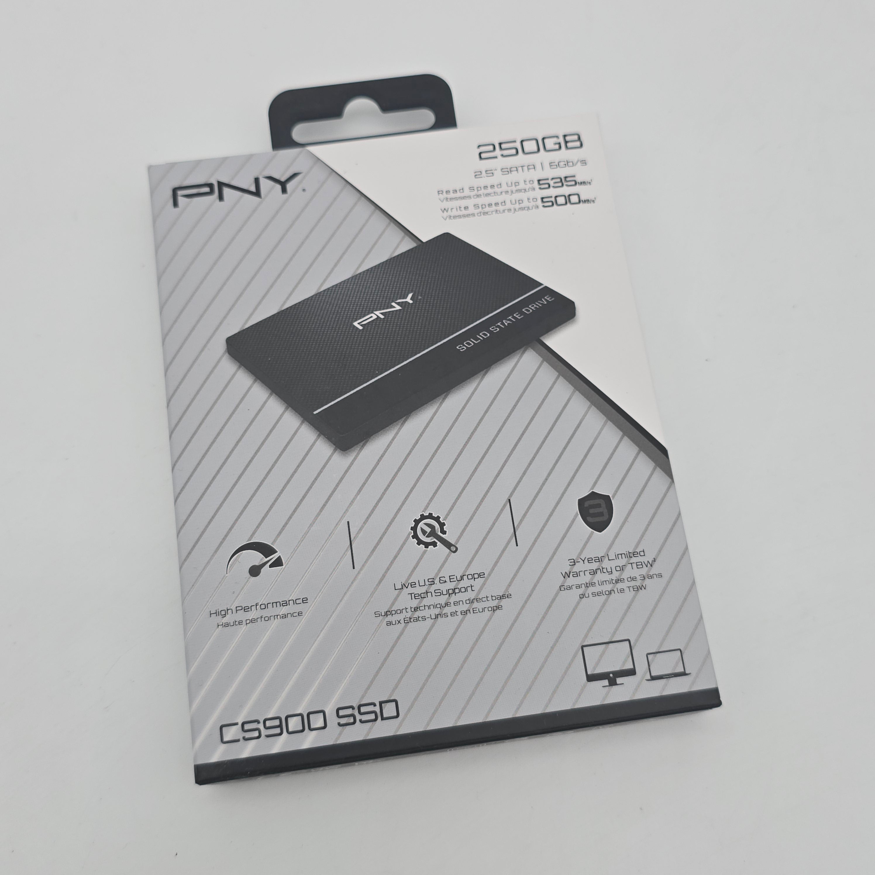 PNY CS900 250GB SATA 2.5" SSD, Internal Gaming Solid State Drive Storage