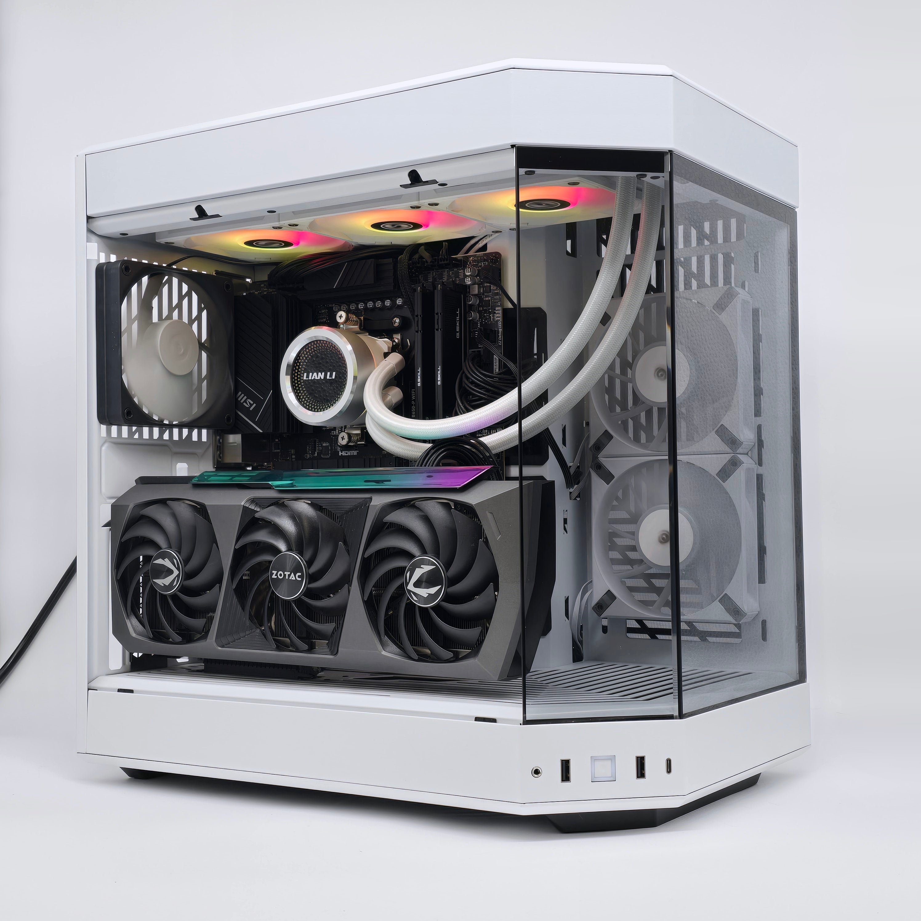 NVIDIA RTX 3090Ti, AMD Ryzen 7 7800X3D, 32GB DDR5, 3TB NVMe, Custom White Liquid Cooled Gaming PC