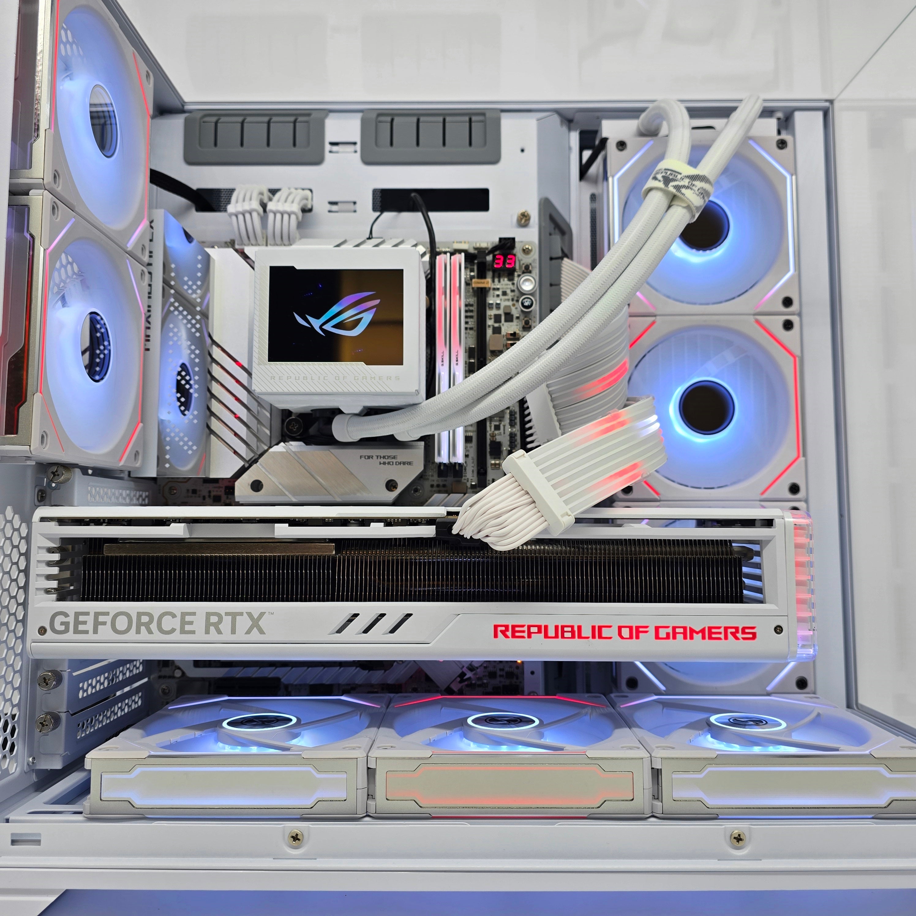 RTX 4090 STRIX, Intel i9-14900KS, 8TB NVMe, 48GB 7200MHz RAM, MAXIMUS APEX Custom White Gaming PC