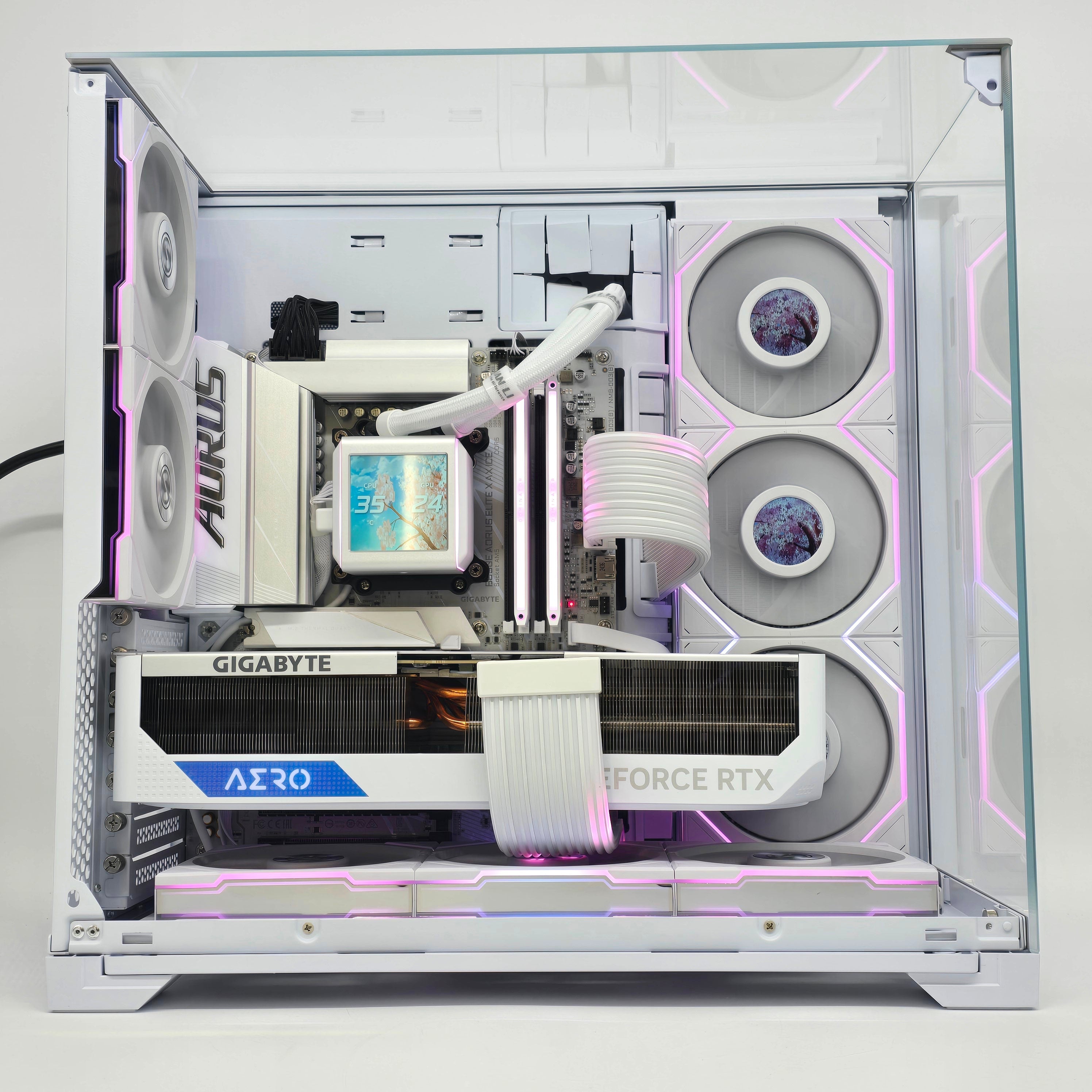 RTX 4090, Ryzen 9800X3D, 4TB NVMe, 48GB 7000MHz DDR5, Custom White Liquid Cooled Gaming PC