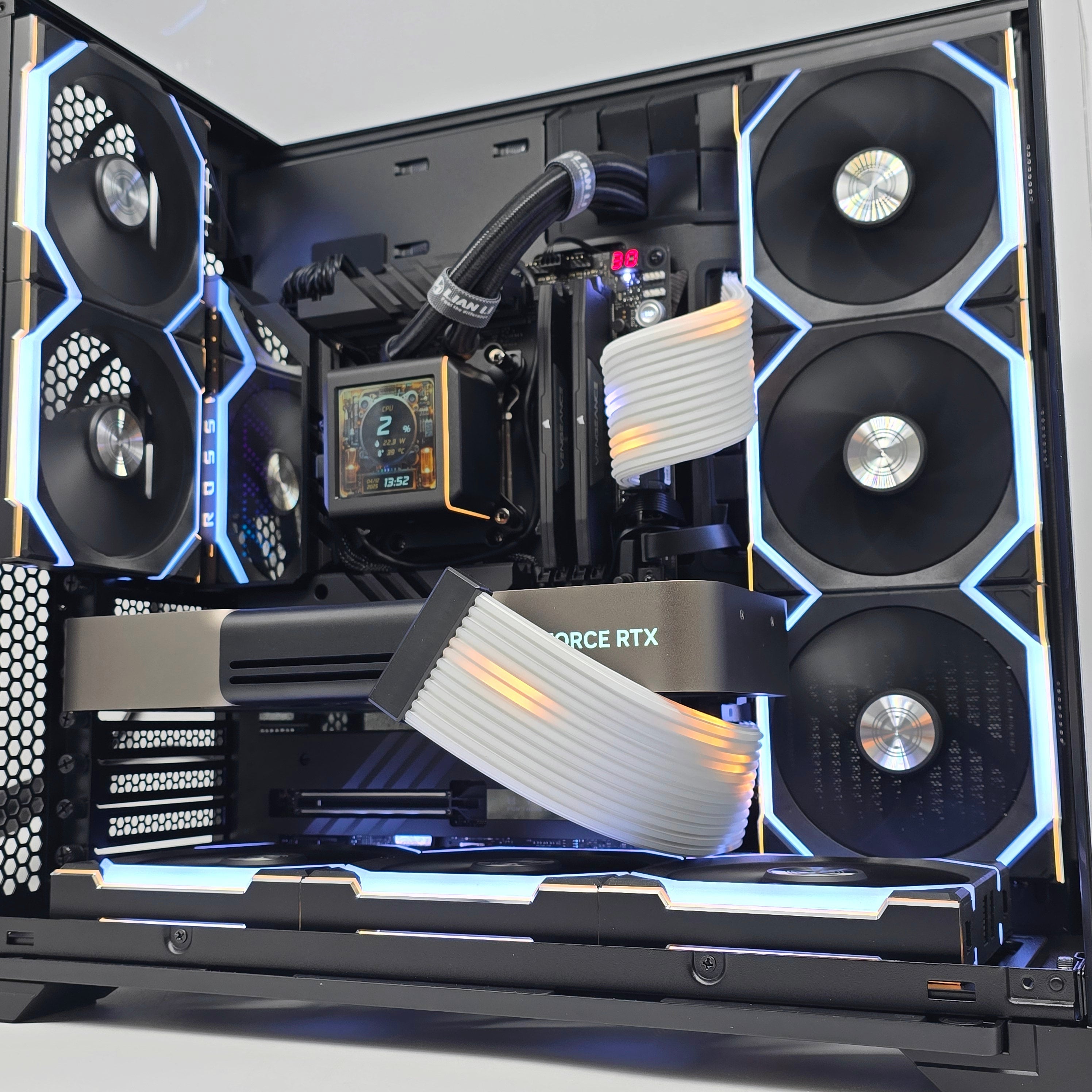 RTX 5080, Ryzen 9800X3D, 64GB DDR5, 2TB NVMe, Custom LCD Liquid Cooled Gaming PC