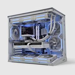 RTX 5080, Ryzen 7 9800X3D, 32GB RAM, 2TB NVMe, Lian Li Mini V2 x TRYX Stage Custom White Liquid Cooled Gaming PC