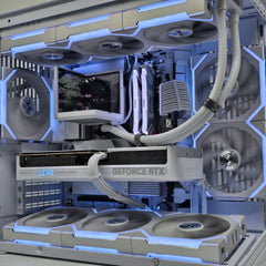 RTX 5080, Ryzen 7 9800X3D, 32GB RAM, 2TB NVMe, Lian Li Mini V2 x TRYX Stage Custom White Liquid Cooled Gaming PC