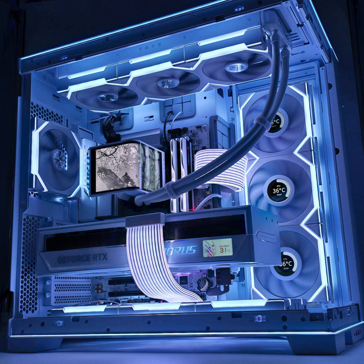 RTX 5090, Ryzen 9800X3D, 4TB NVMe SSD, 64GB DDR5, Custom White Liquid Cooled Gaming PC