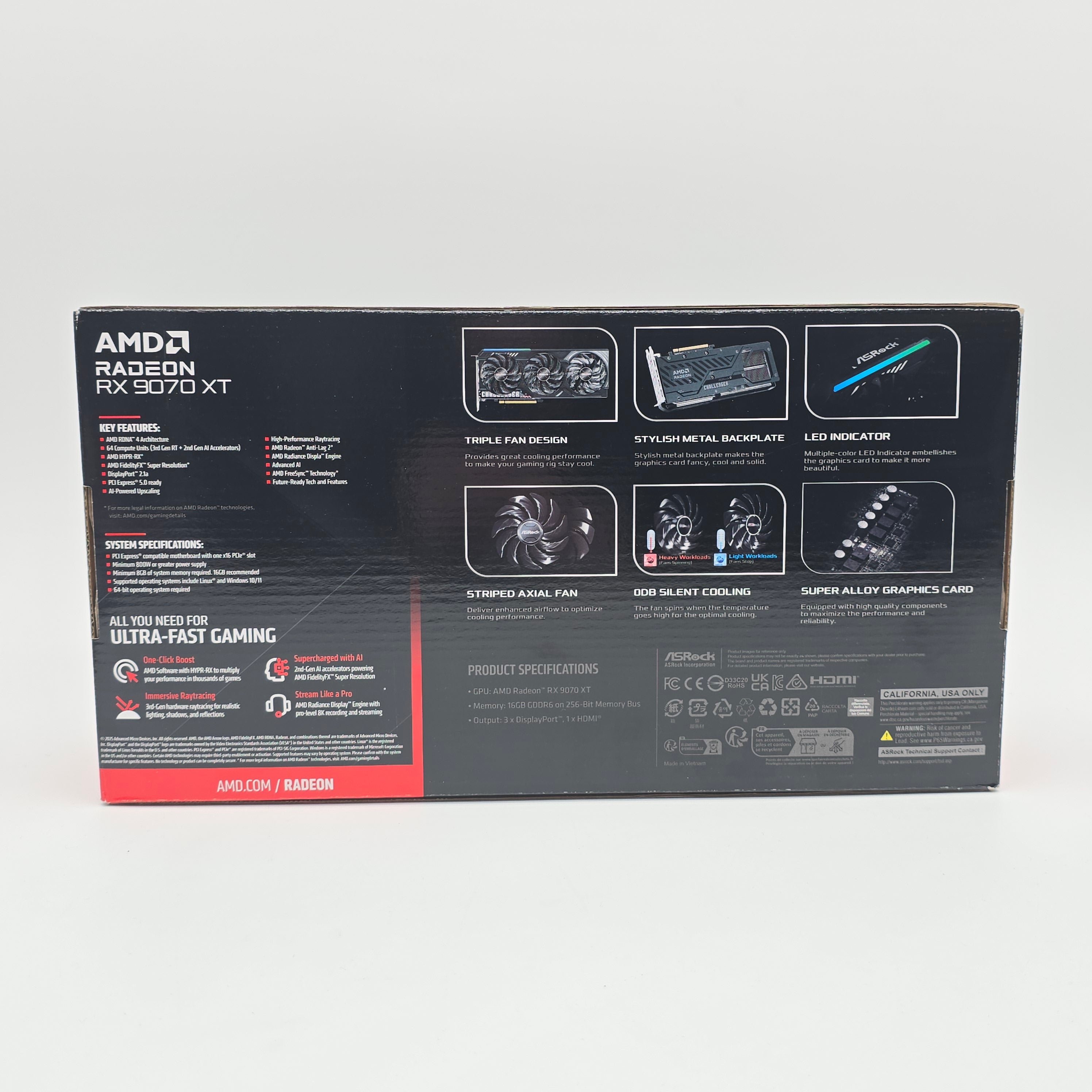 RX 9070 XT ASRock Challenger 16GB, AMD Radeon Gaming Graphics Card GPU